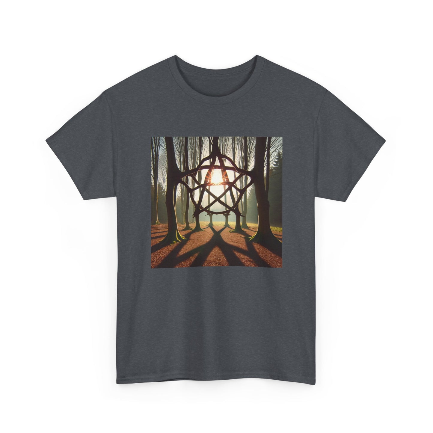 Nature's Pentagram: Enchanted Branch Shadows Tee T-Shirt