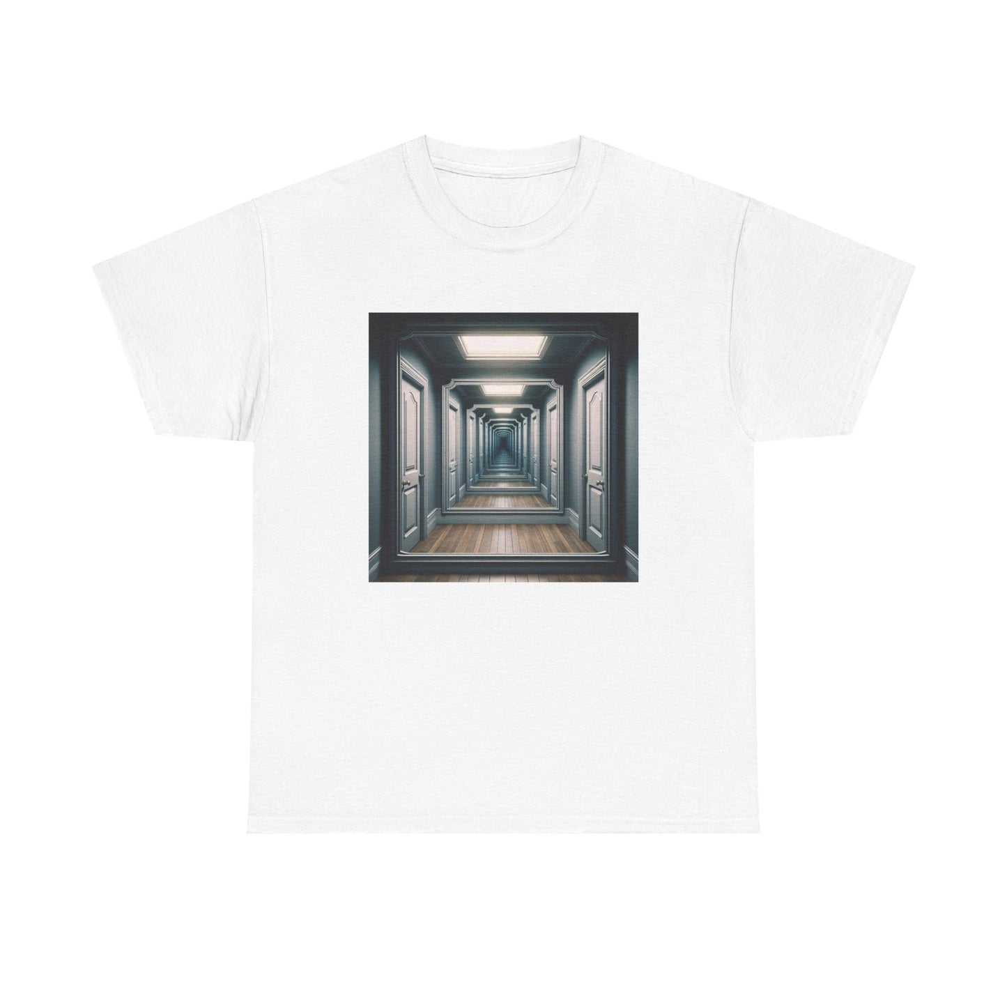 Reflections of Solitude: Hallway Illusions Unveiled T-Shirt