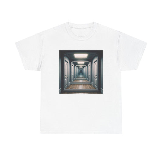 Reflections of Solitude: Hallway Illusions Unveiled T-Shirt
