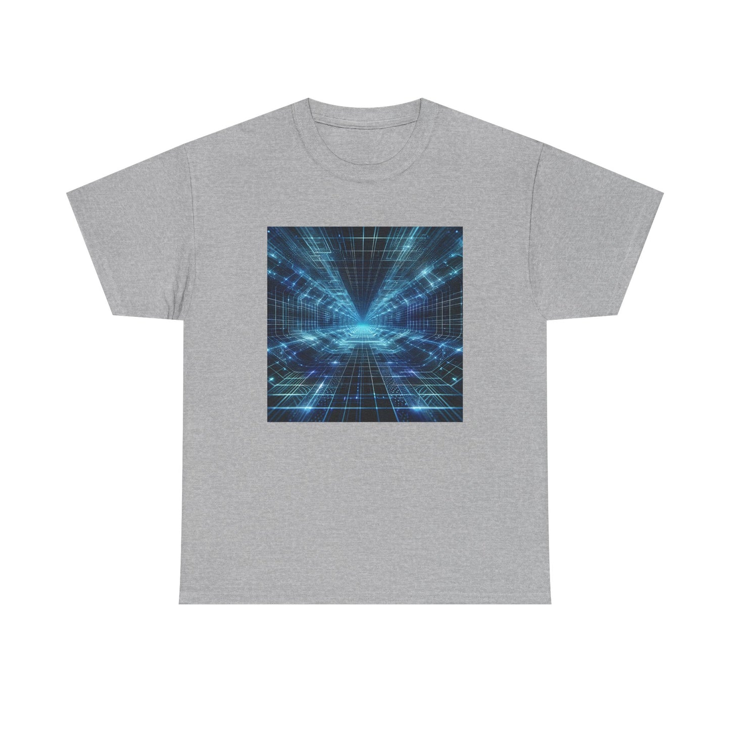 Glow Through the Grid: Holographic Tunnel Tee T-Shirt
