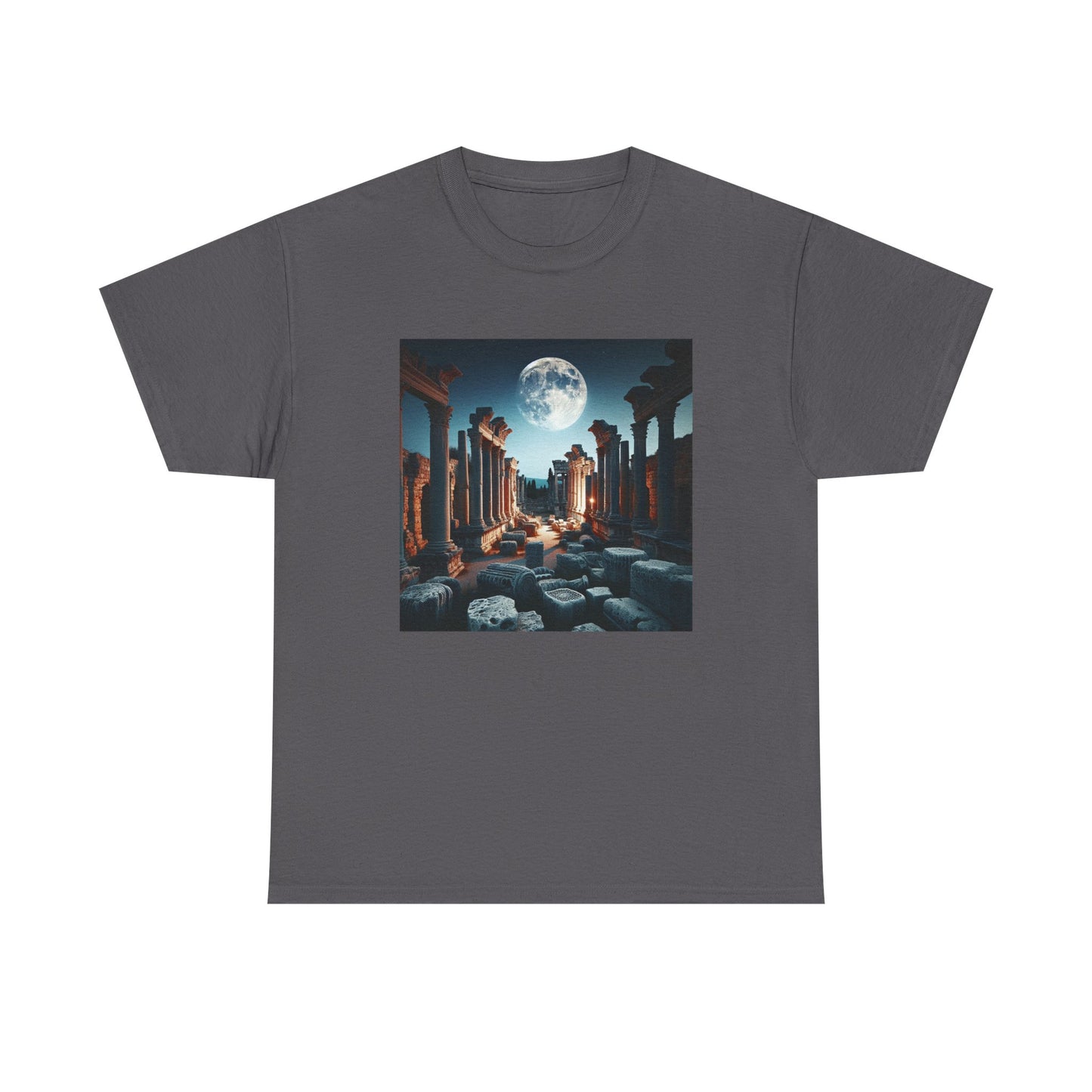 Moonlit Echoes: Ancient Ruins Aglow T-Shirt