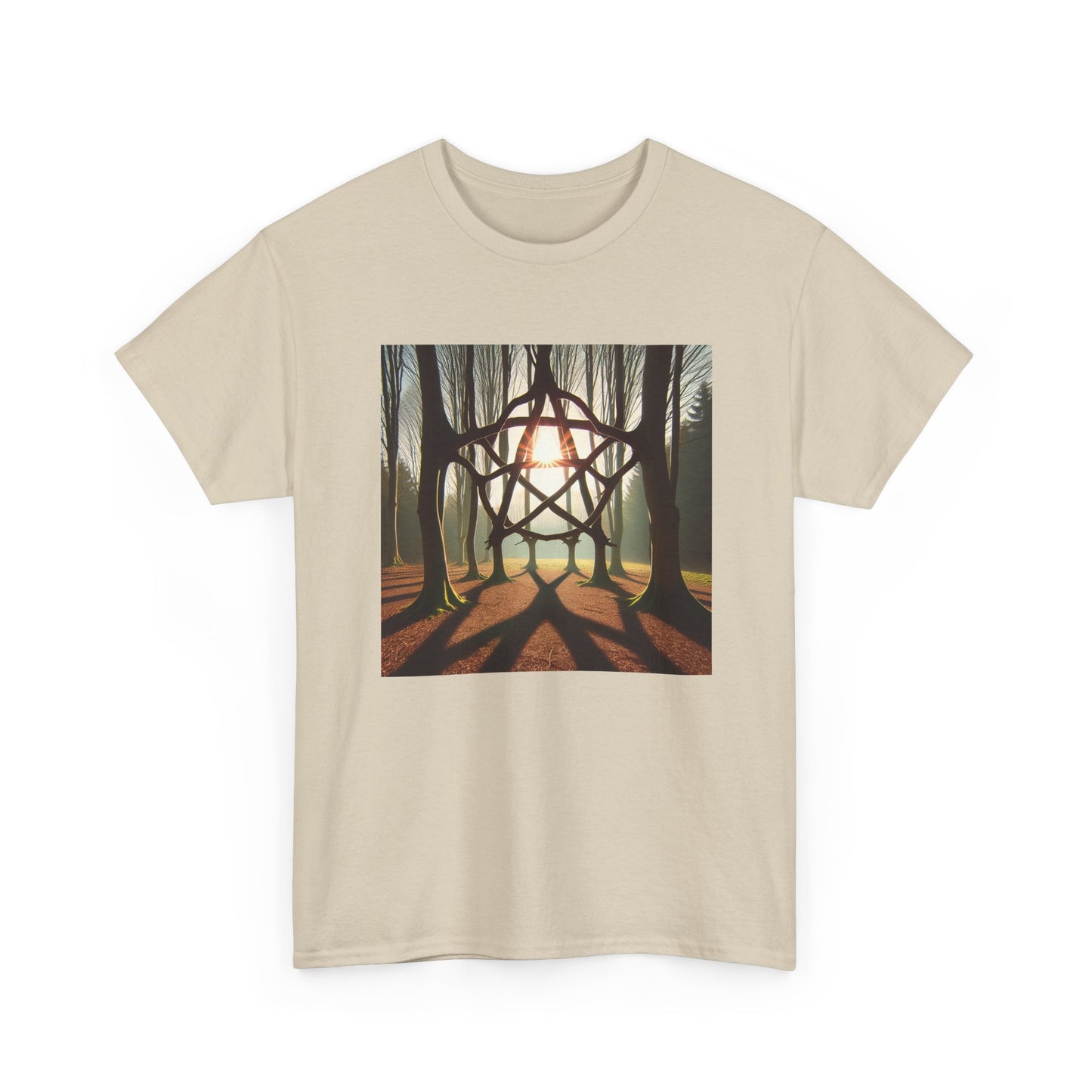 Nature's Pentagram: Enchanted Branch Shadows Tee T-Shirt