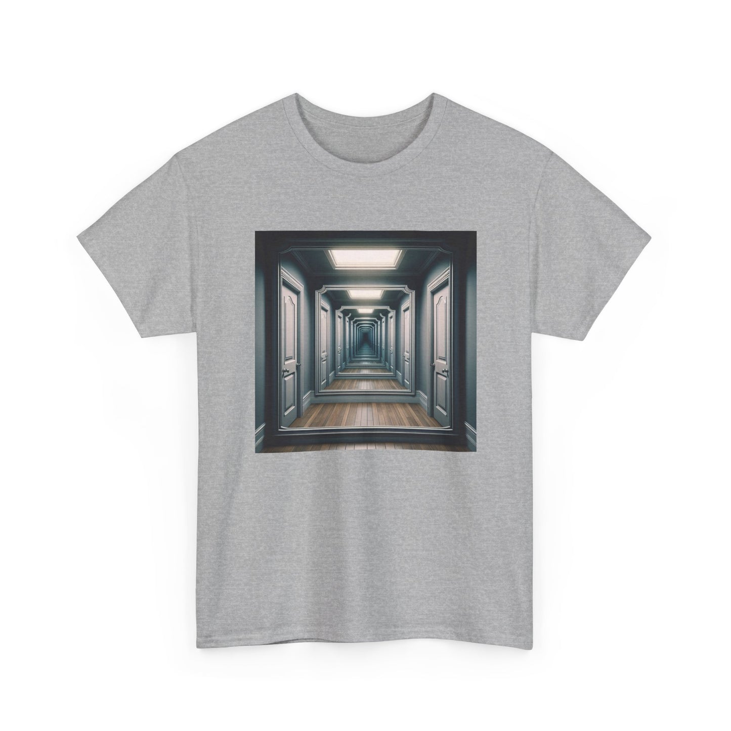 Reflections of Solitude: Hallway Illusions Unveiled T-Shirt