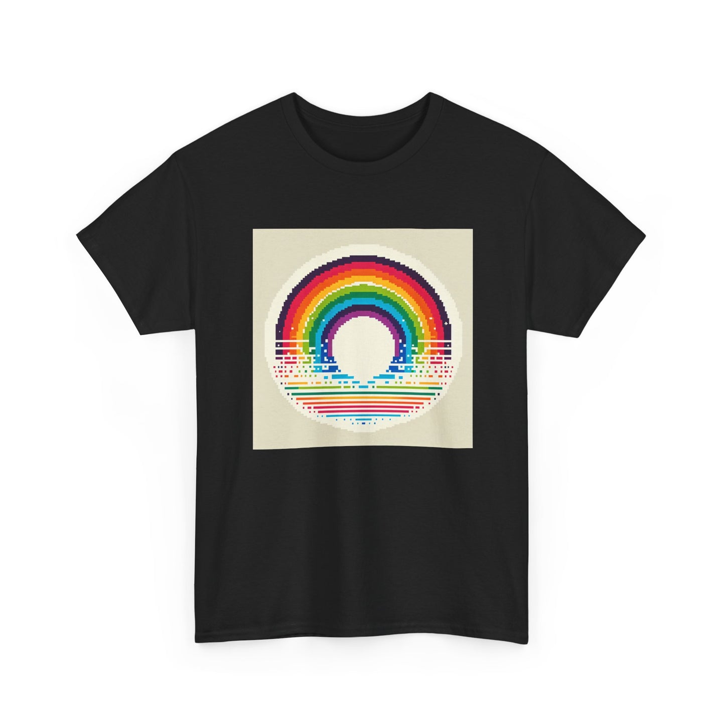 Pixelated Rainbow: Vintage Vibes in Every Stripe T-Shirt