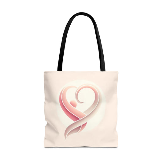 Tote Bag with Heart Design (AOP)