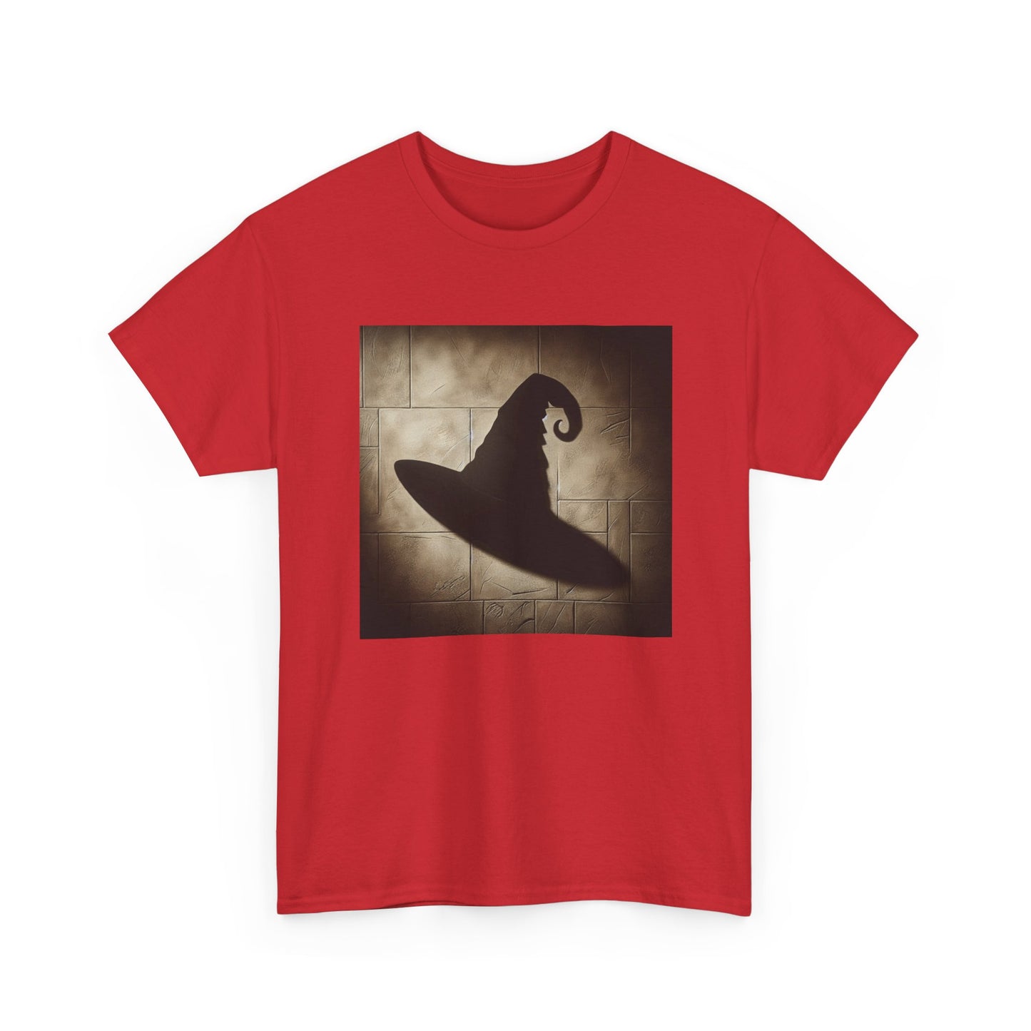 Enchanted Shadows: Witch Hat Illusions on Textured Walls T-Shirt