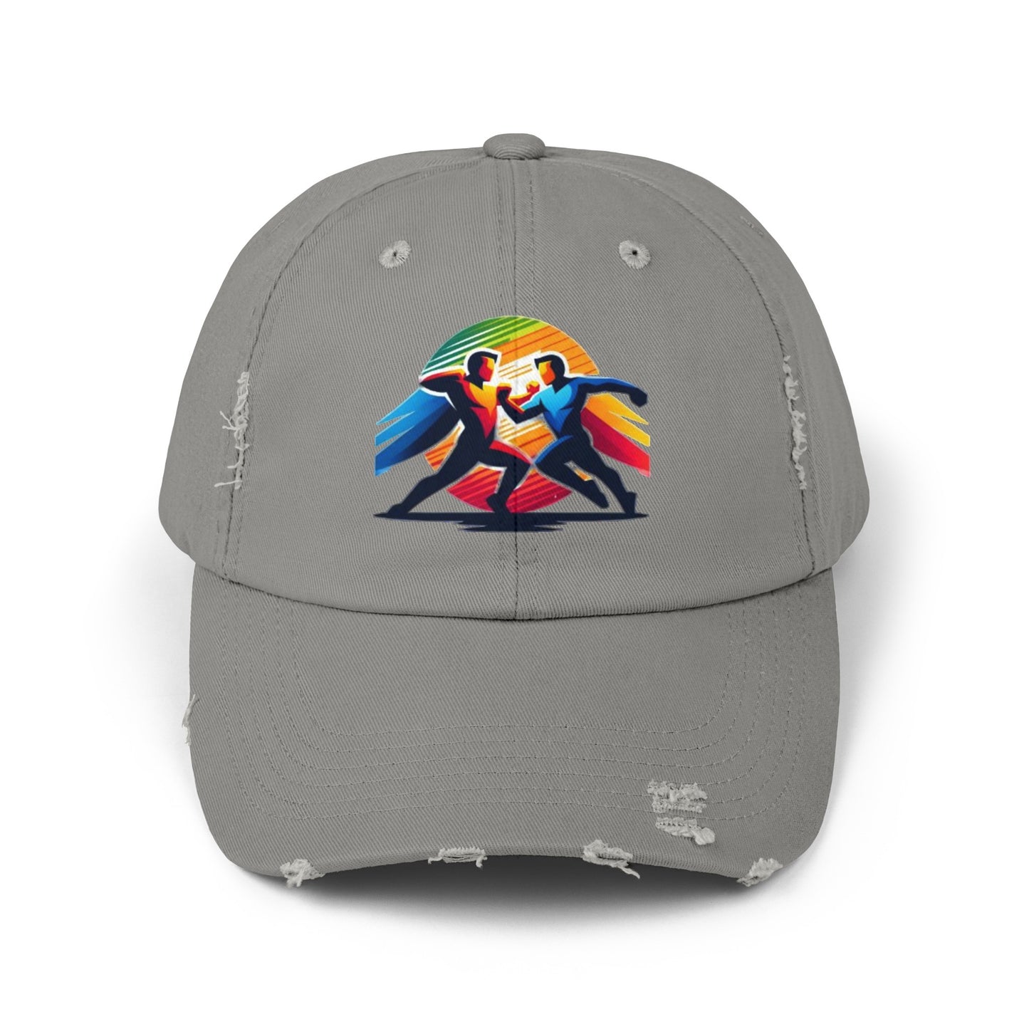 Super Hero Action Design Unisex Distressed Cap