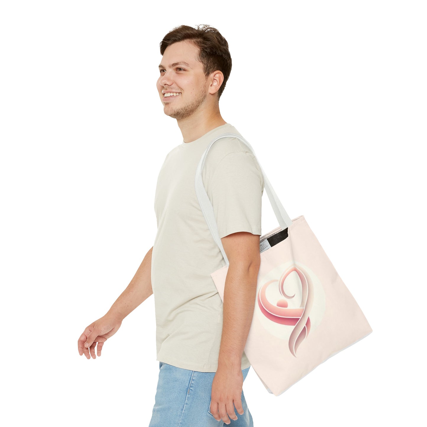 Tote Bag with Heart Design (AOP)