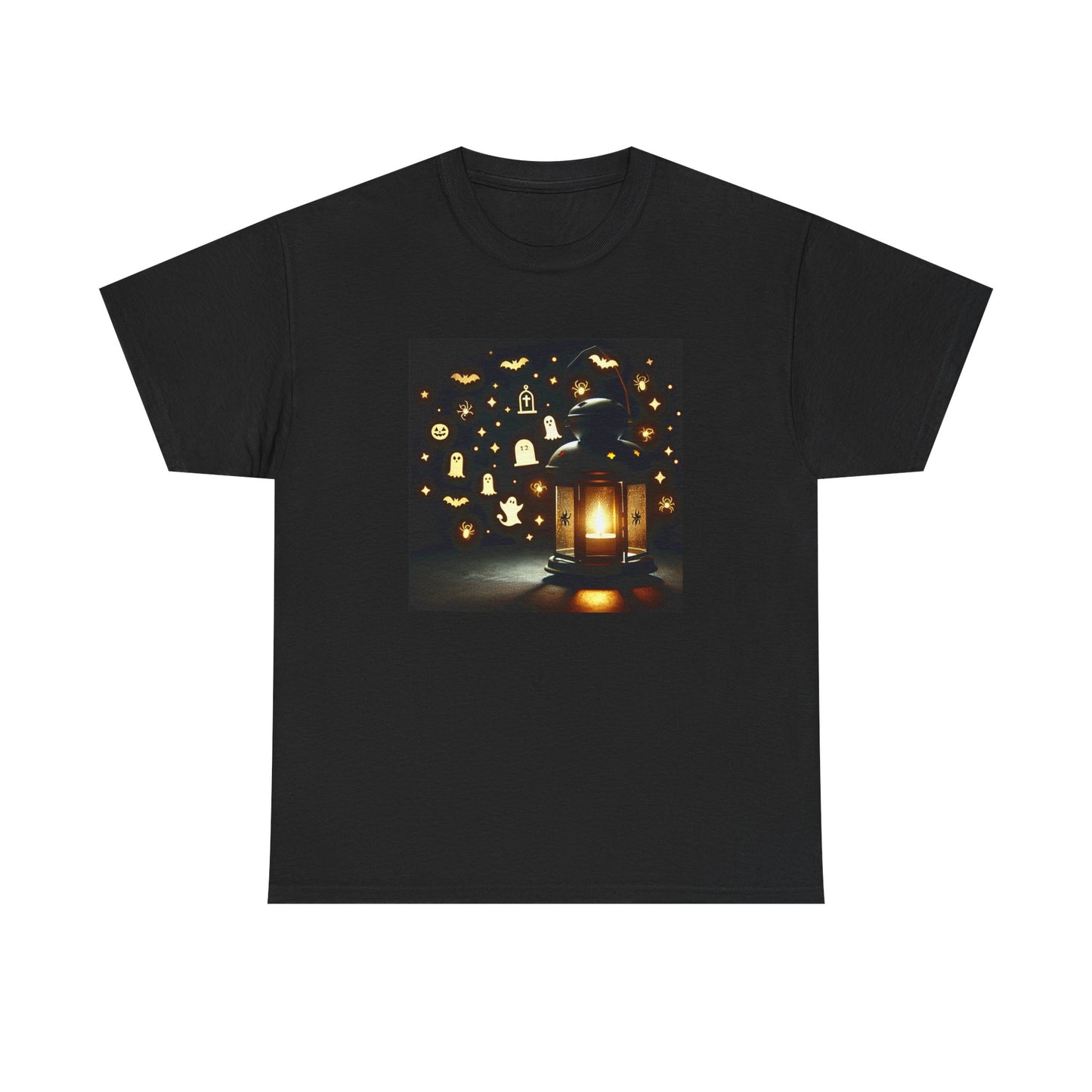 Geometric Glow: Halloween Lantern Shadows Unveiled T-Shirt