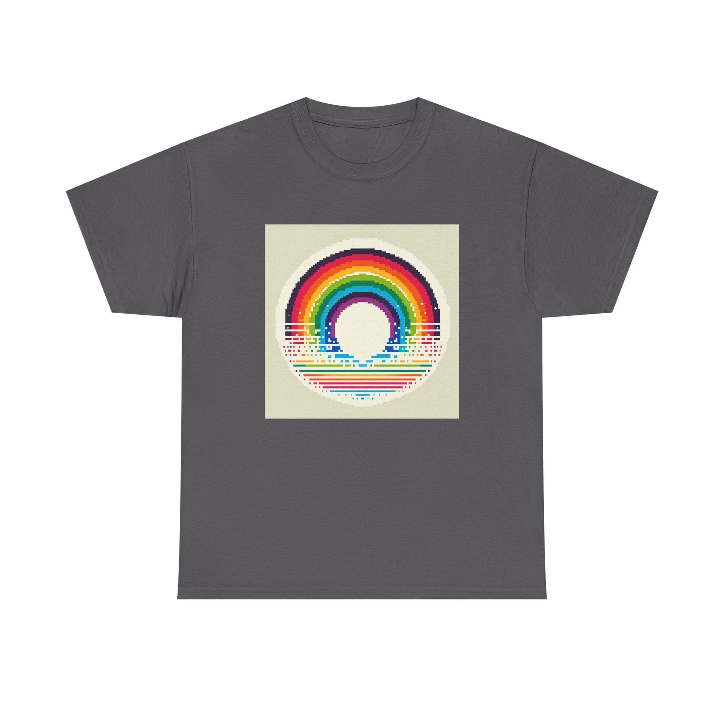 Pixelated Rainbow: Vintage Vibes in Every Stripe T-Shirt