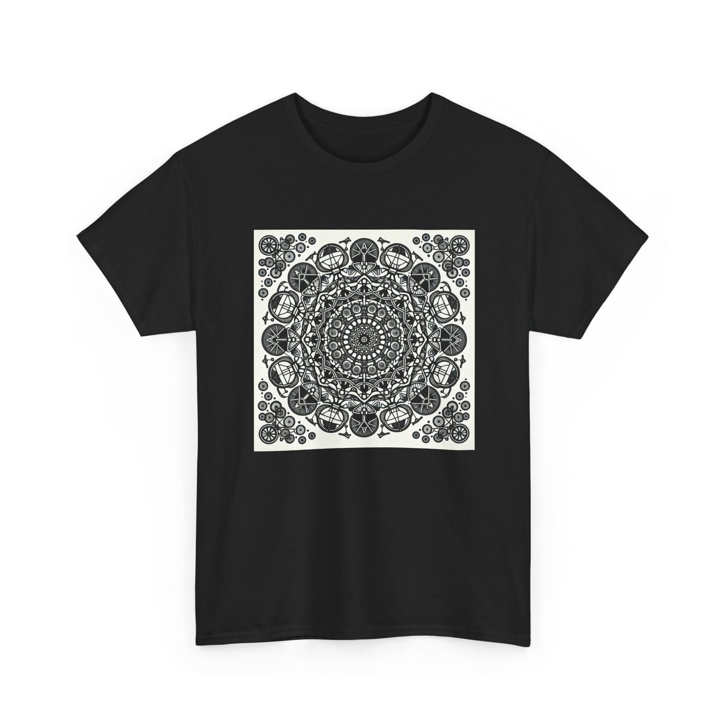 Pedal Patterns: Mandala Magic on Wheels T-Shirt