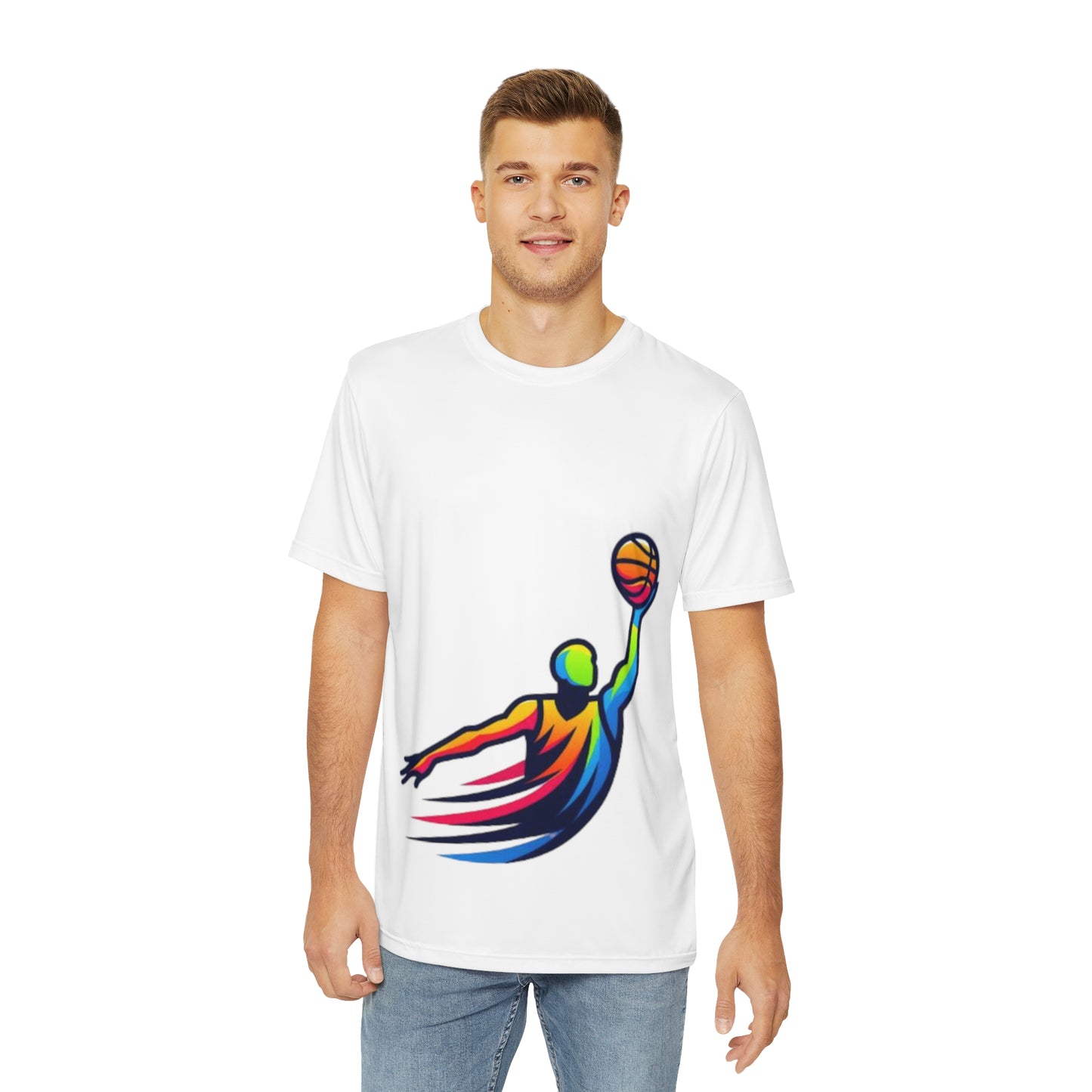 Basketball Design Men's Polyester Tee (AOP)