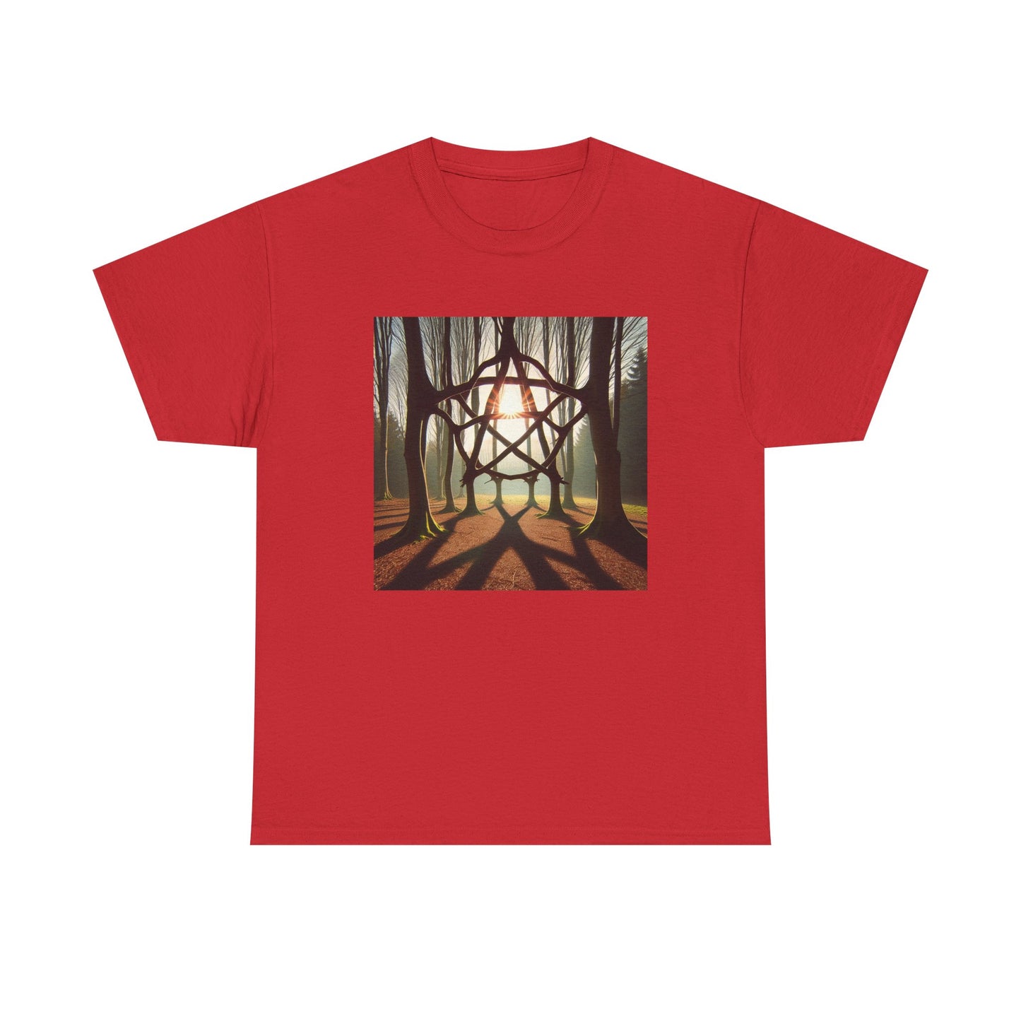 Nature's Pentagram: Enchanted Branch Shadows Tee T-Shirt