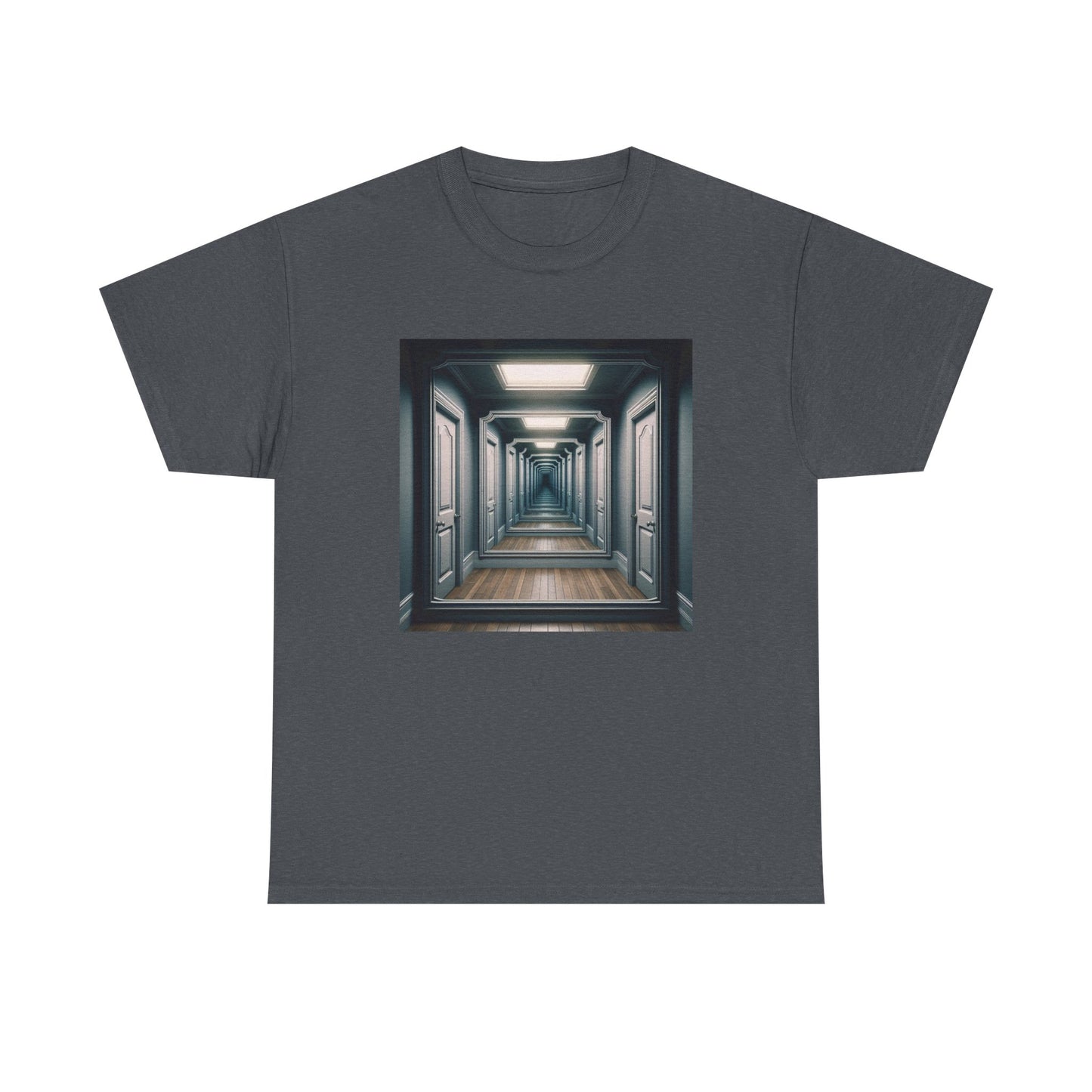 Reflections of Solitude: Hallway Illusions Unveiled T-Shirt