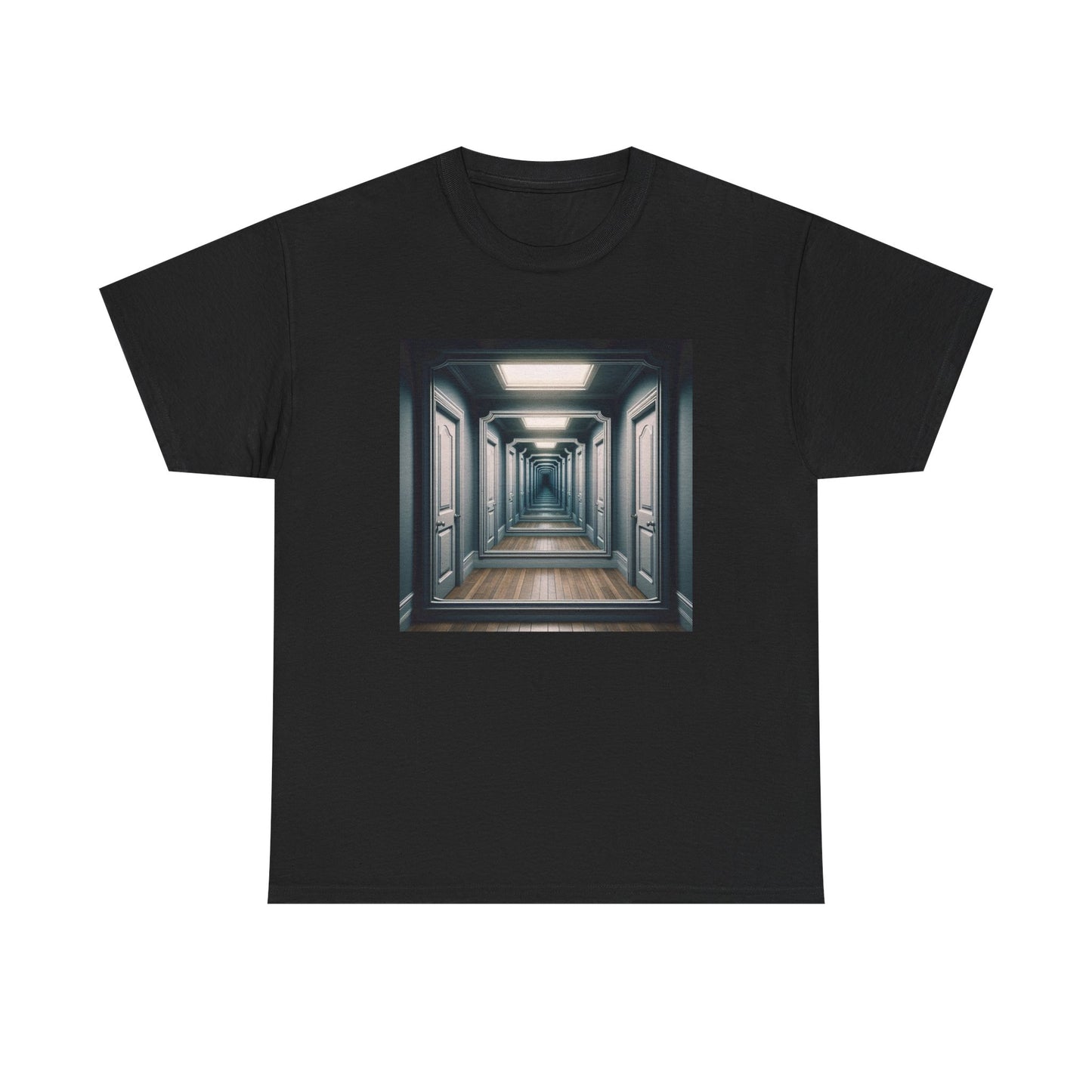 Reflections of Solitude: Hallway Illusions Unveiled T-Shirt