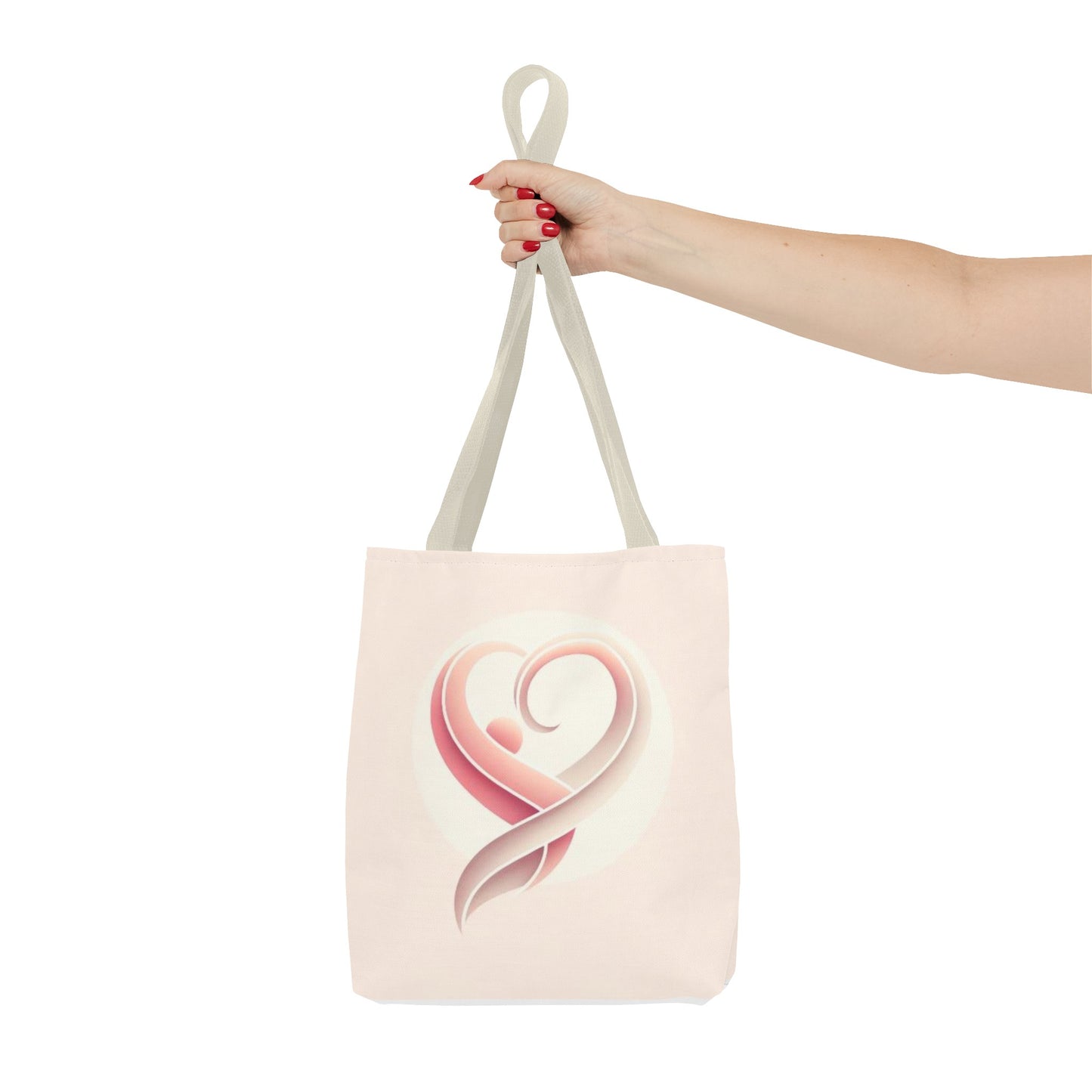 Tote Bag with Heart Design (AOP)