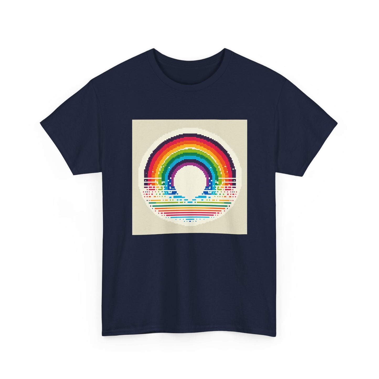 Pixelated Rainbow: Vintage Vibes in Every Stripe T-Shirt