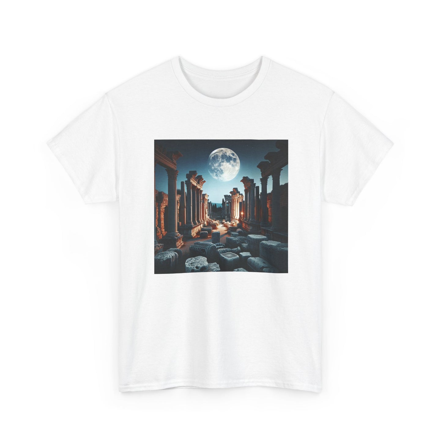 Moonlit Echoes: Ancient Ruins Aglow T-Shirt
