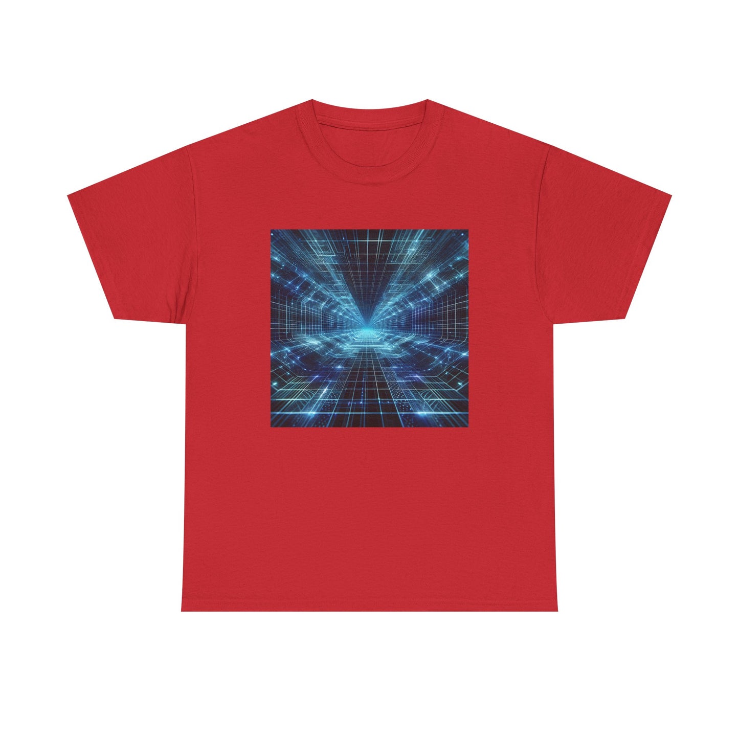 Glow Through the Grid: Holographic Tunnel Tee T-Shirt