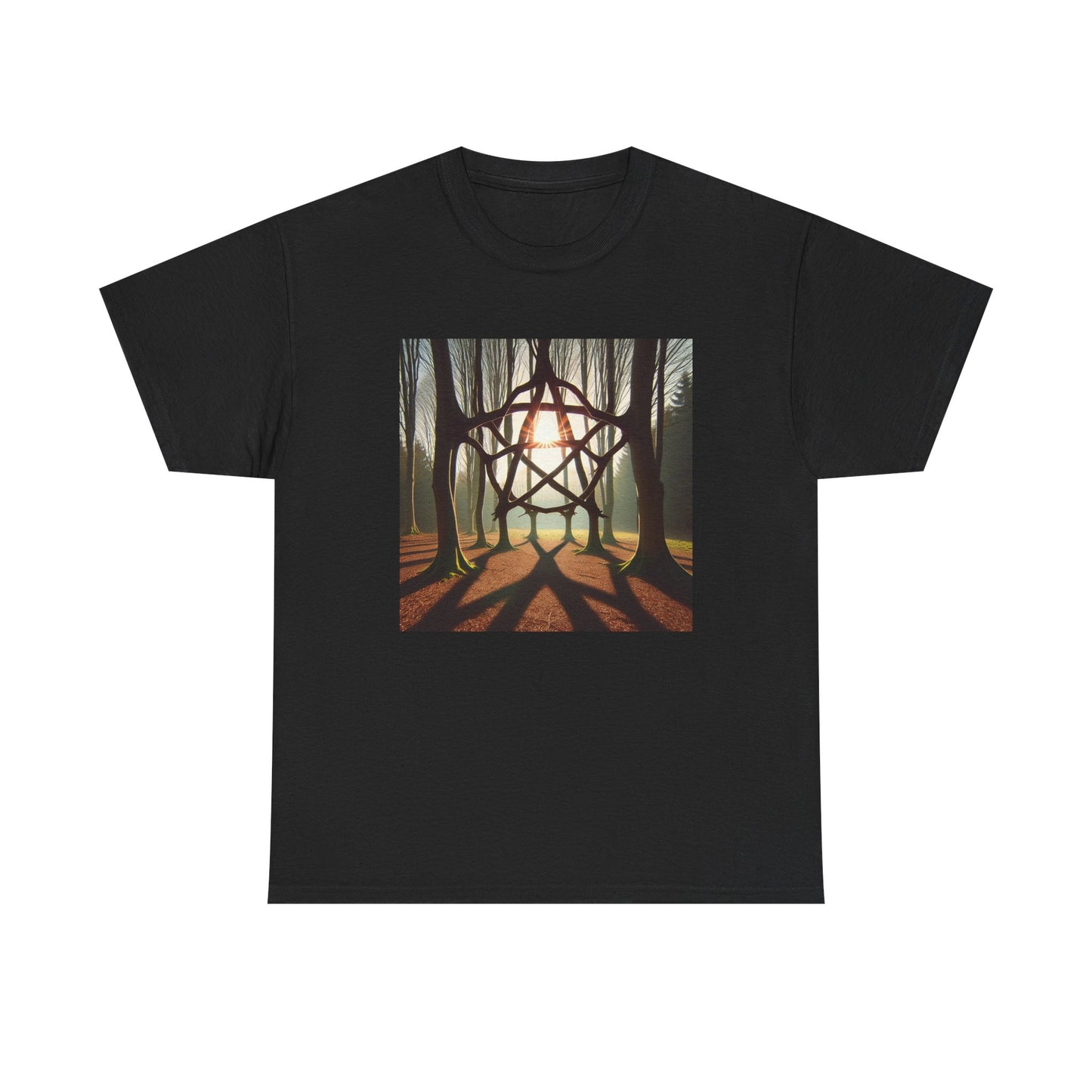 Nature's Pentagram: Enchanted Branch Shadows Tee T-Shirt
