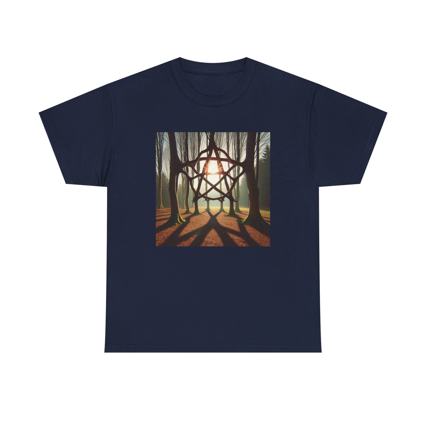 Nature's Pentagram: Enchanted Branch Shadows Tee T-Shirt