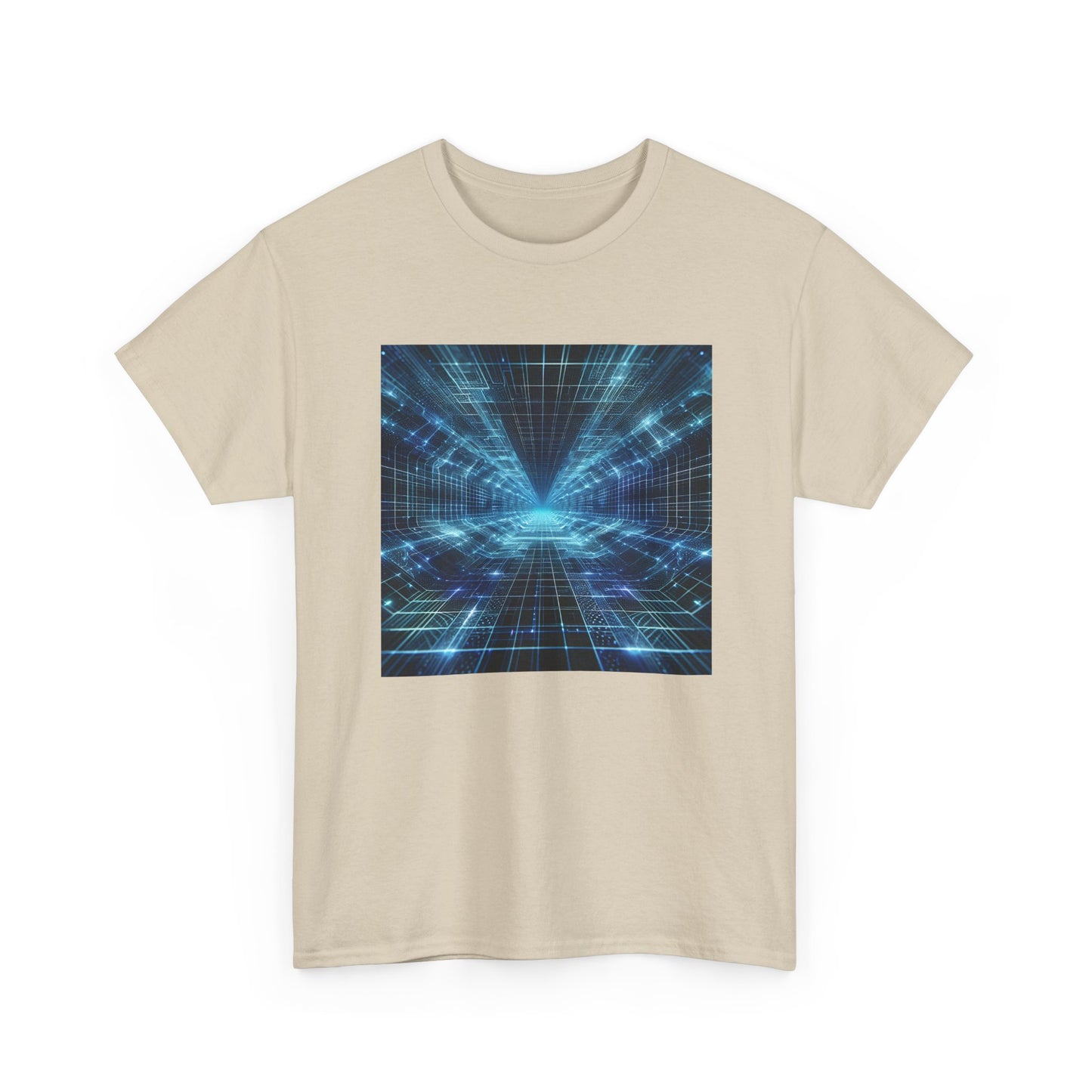 Glow Through the Grid: Holographic Tunnel Tee T-Shirt