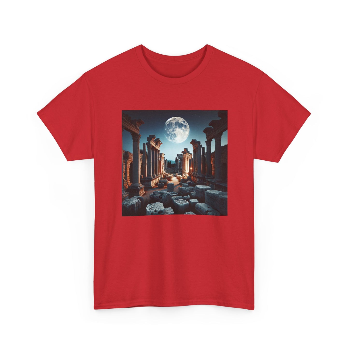 Moonlit Echoes: Ancient Ruins Aglow T-Shirt