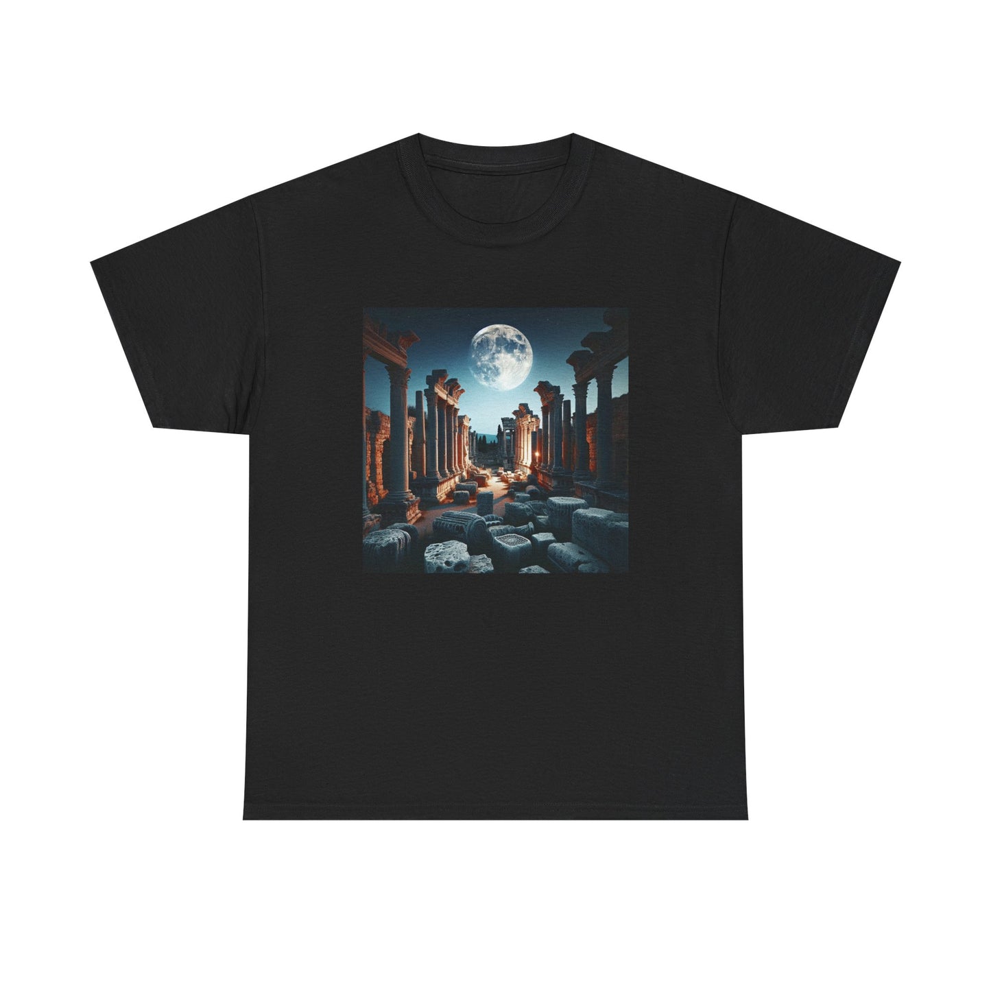 Moonlit Echoes: Ancient Ruins Aglow T-Shirt