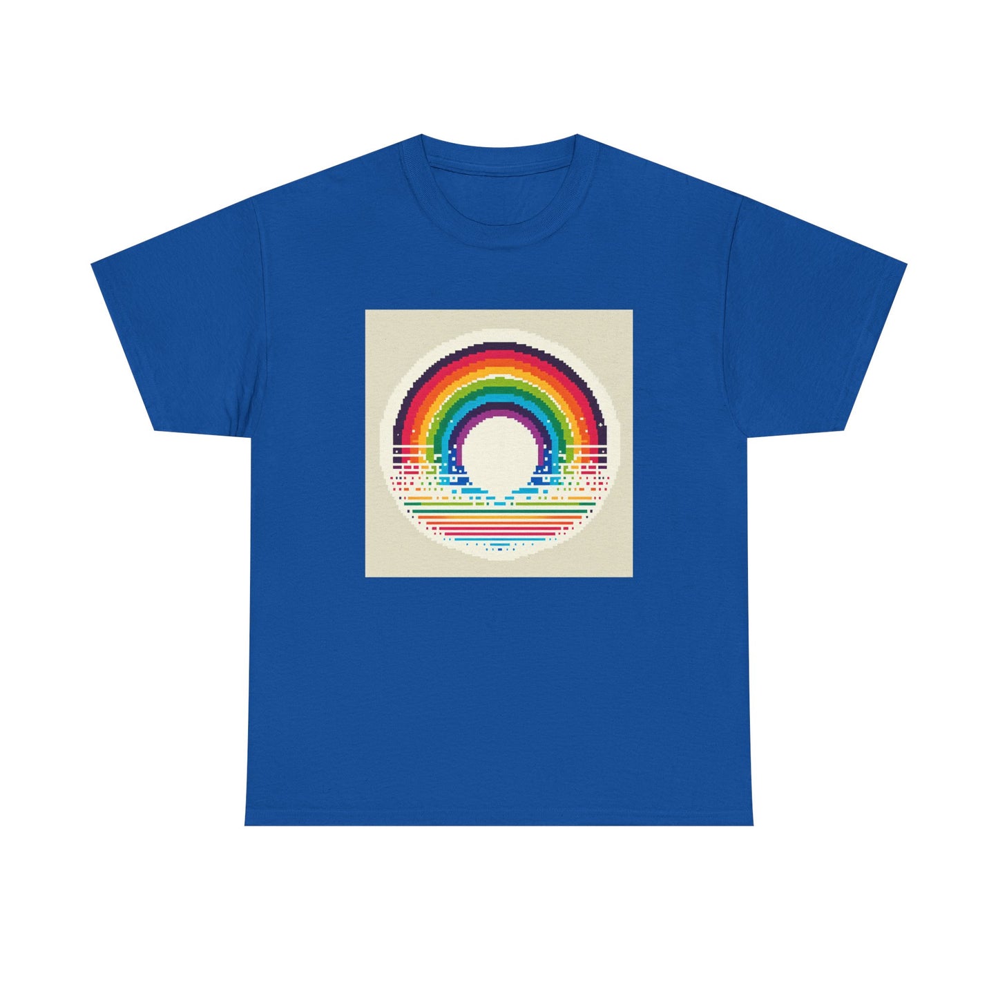 Pixelated Rainbow: Vintage Vibes in Every Stripe T-Shirt