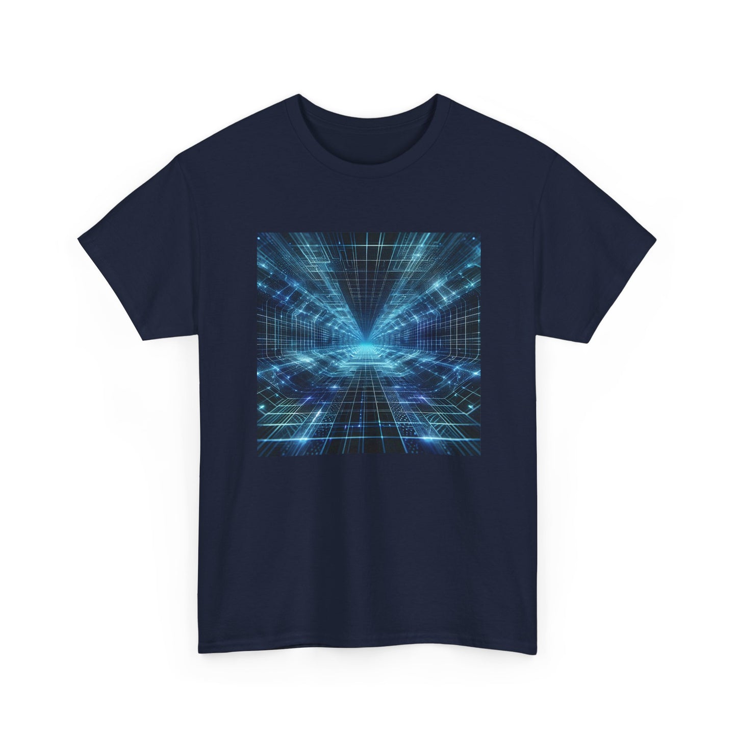 Glow Through the Grid: Holographic Tunnel Tee T-Shirt