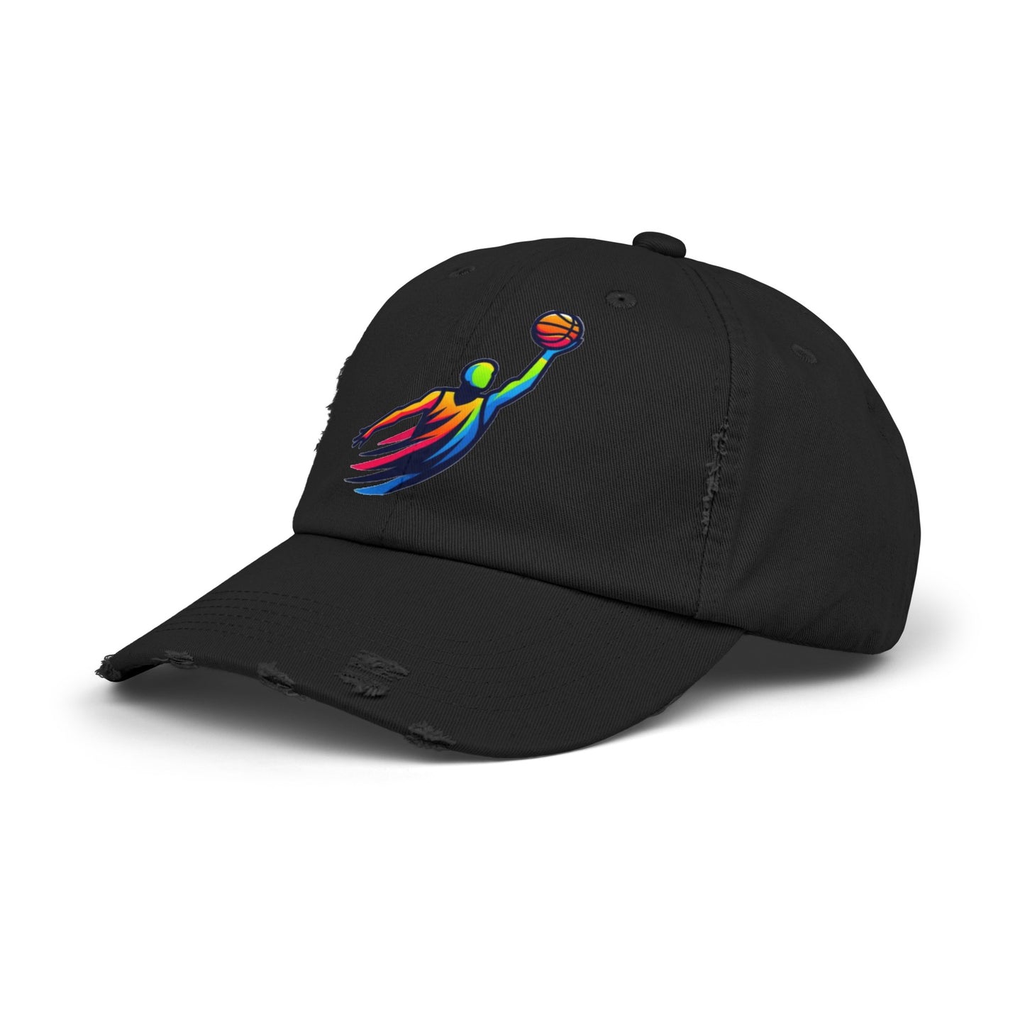 Basket Ball Design Unisex Distressed Cap