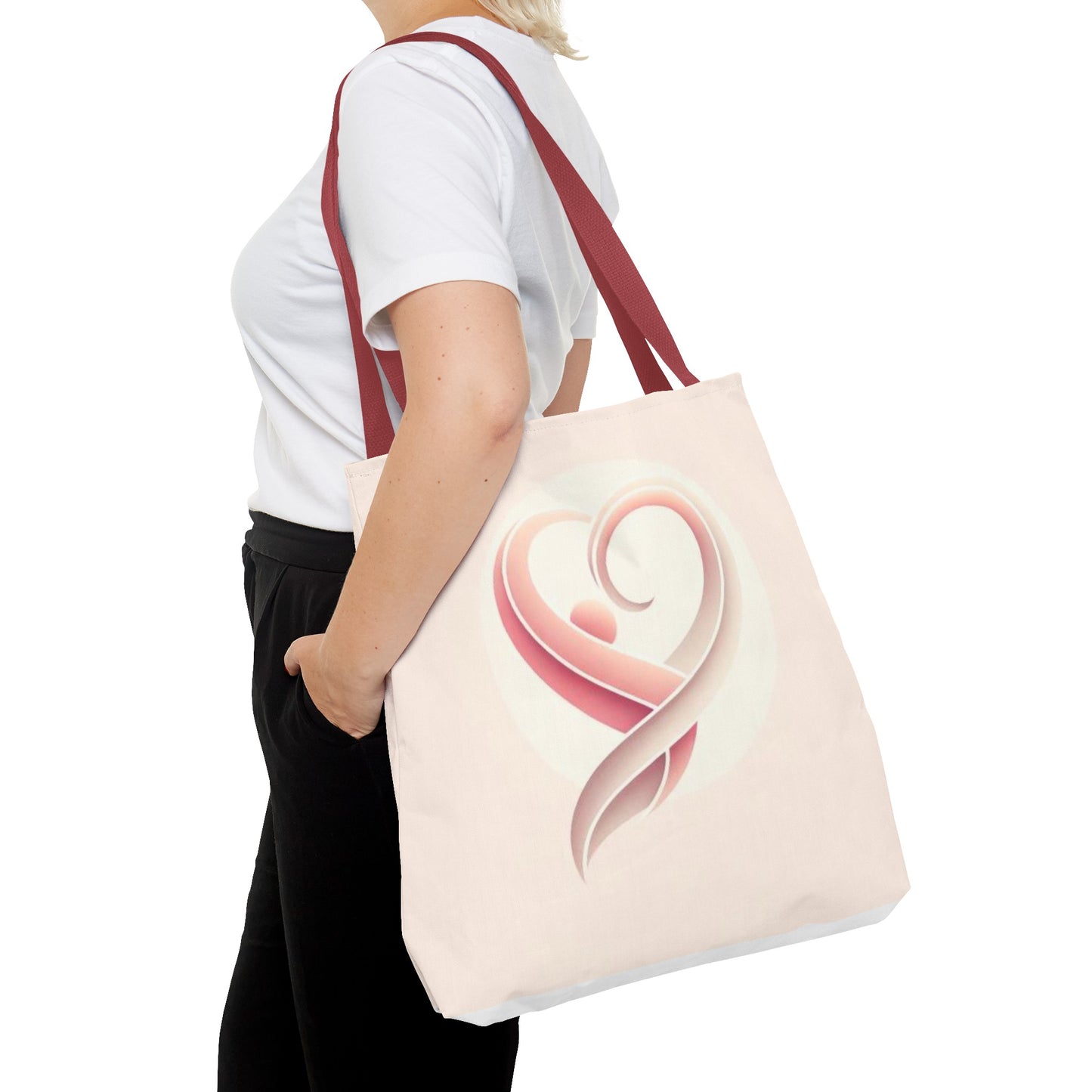 Tote Bag with Heart Design (AOP)