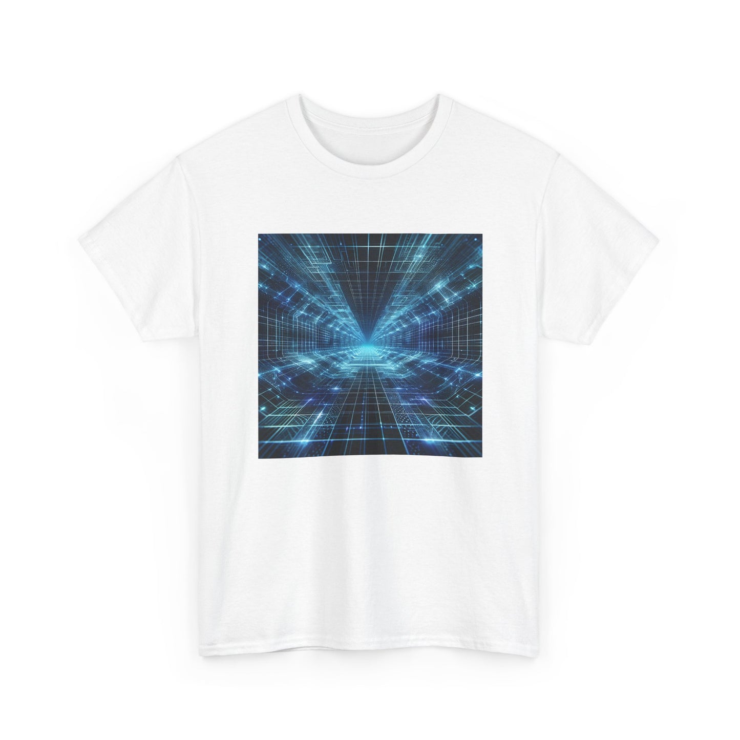Glow Through the Grid: Holographic Tunnel Tee T-Shirt