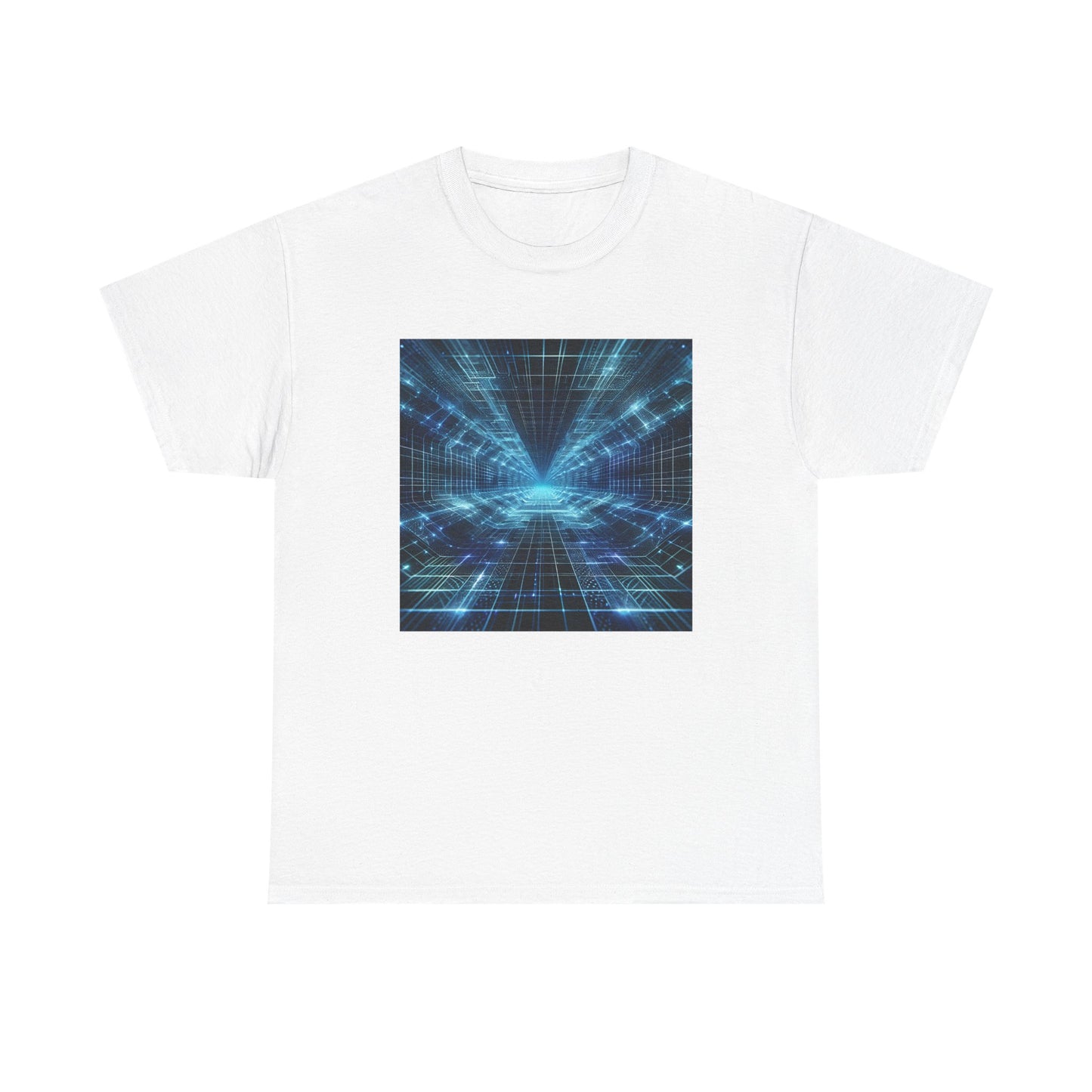 Glow Through the Grid: Holographic Tunnel Tee T-Shirt