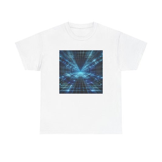 Glow Through the Grid: Holographic Tunnel Tee T-Shirt