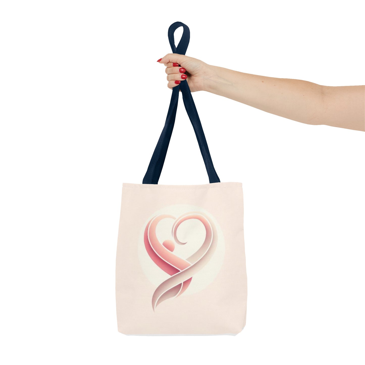 Tote Bag with Heart Design (AOP)