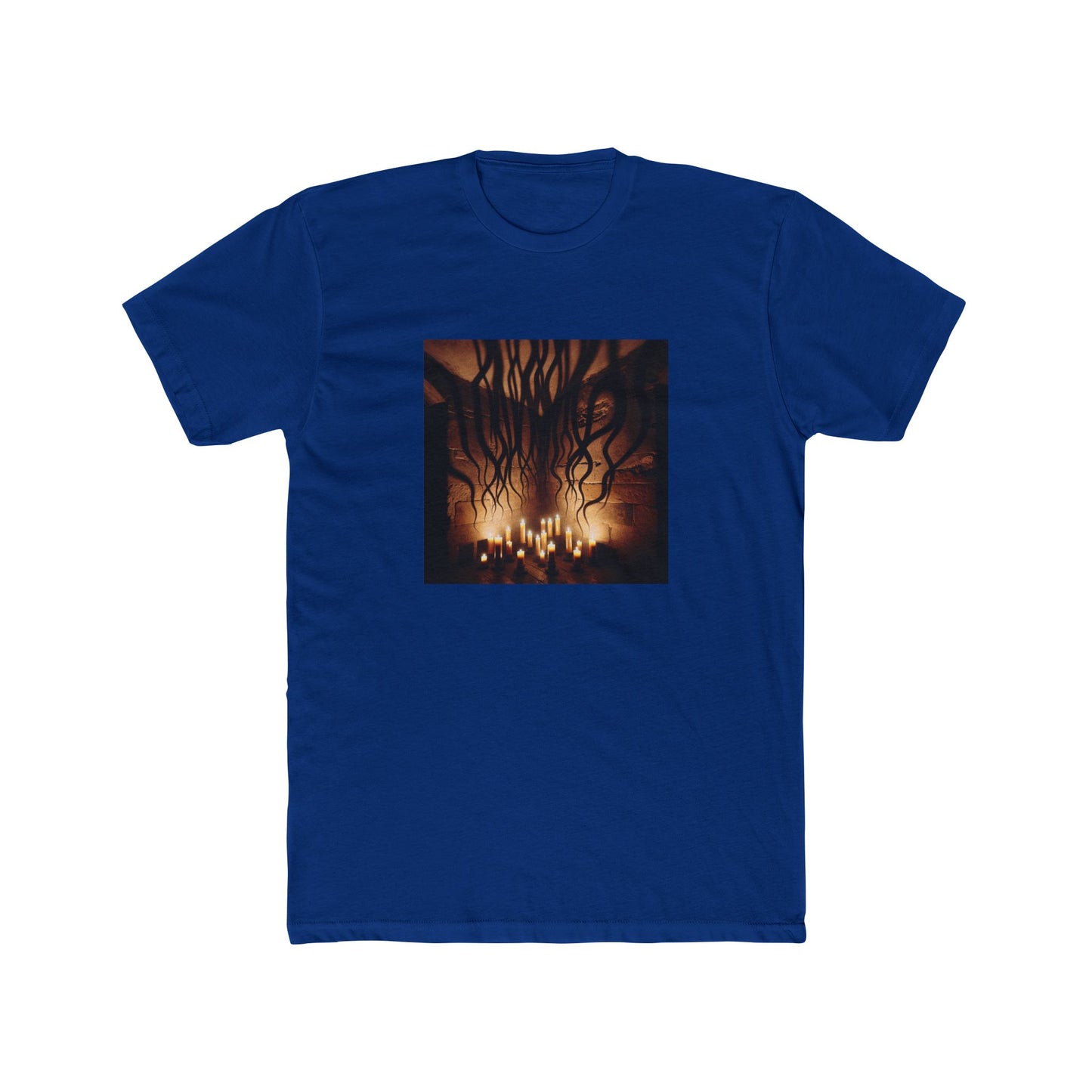 Dancing Shadows: Candlelight's Eerie Artistry T-Shirt