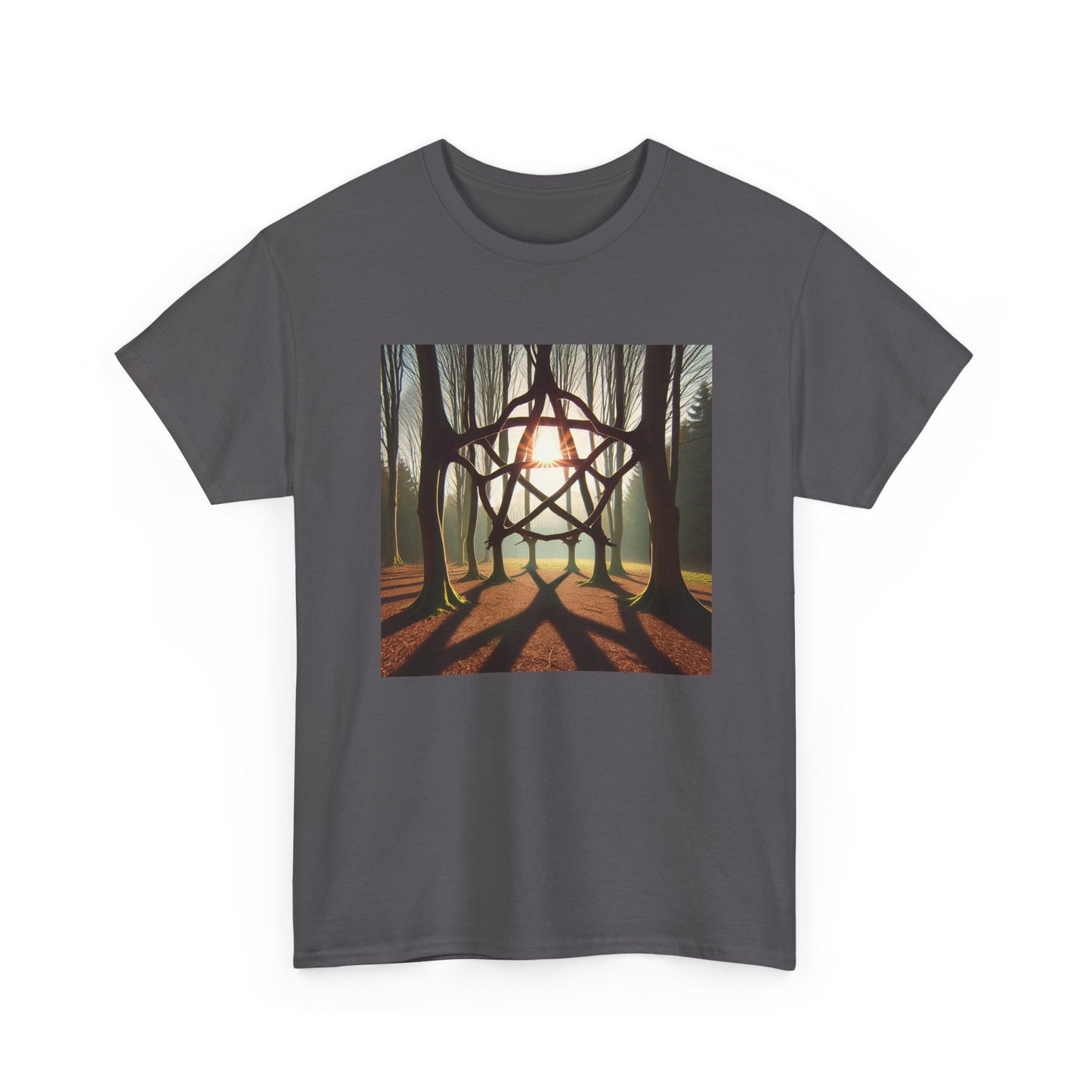 Nature's Pentagram: Enchanted Branch Shadows Tee T-Shirt
