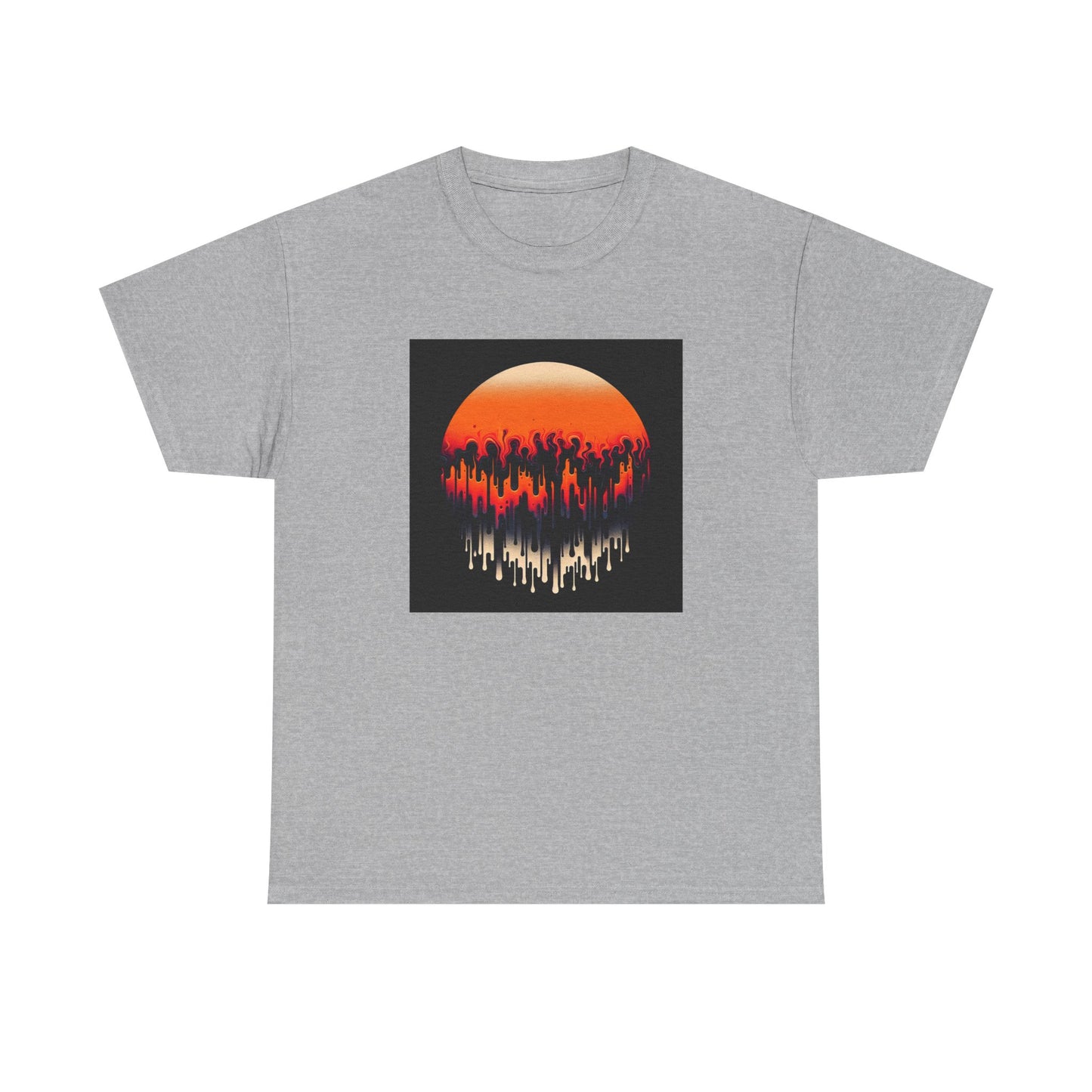Haunting Drips: Eerie Orange & Black Vibes T-Shirt