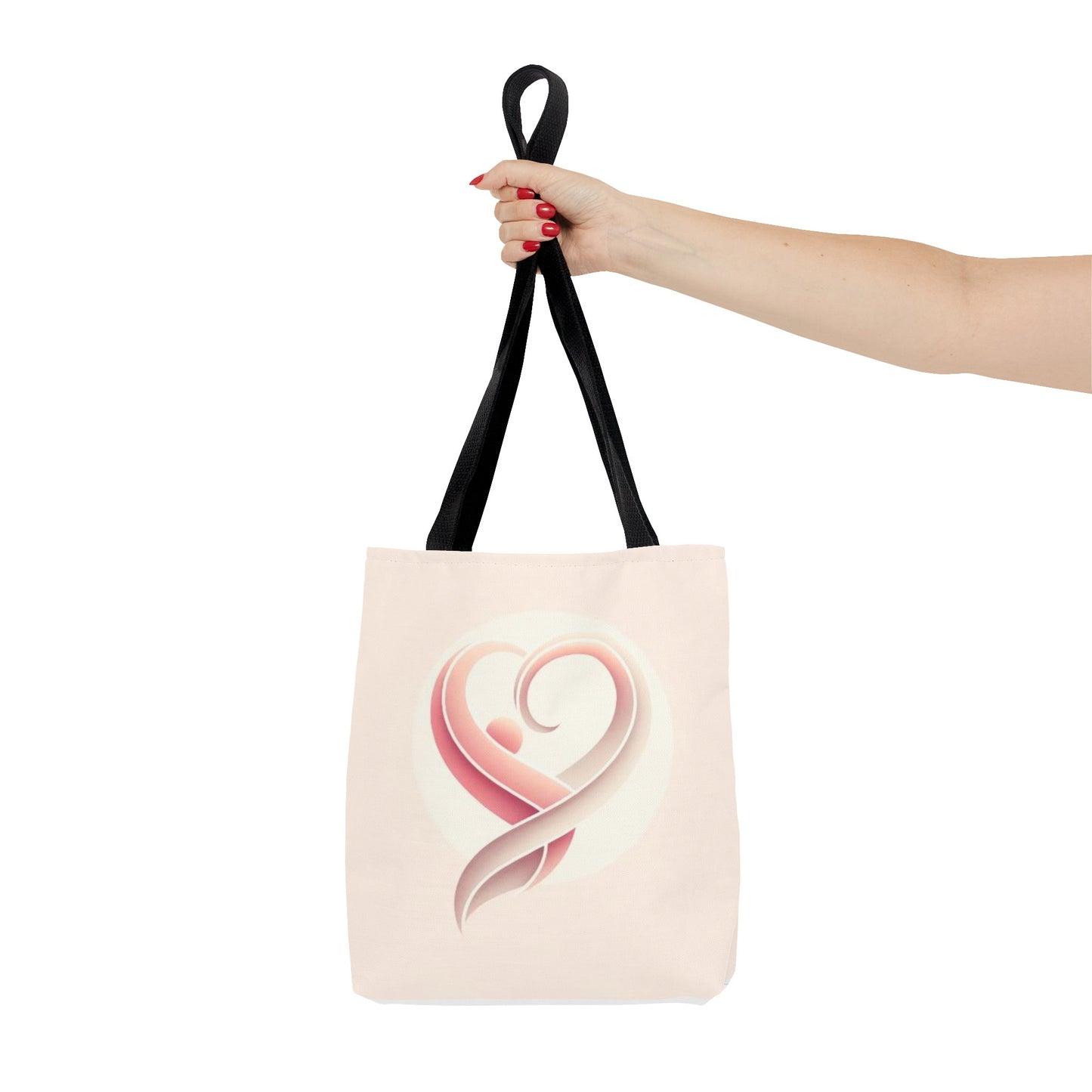 Tote Bag with Heart Design (AOP)