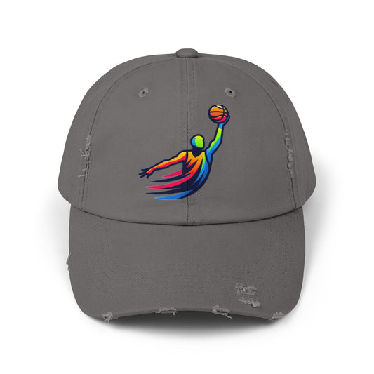 Basket Ball Design Unisex Distressed Cap