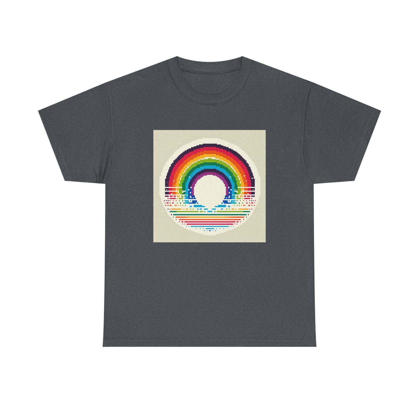 Pixelated Rainbow: Vintage Vibes in Every Stripe T-Shirt