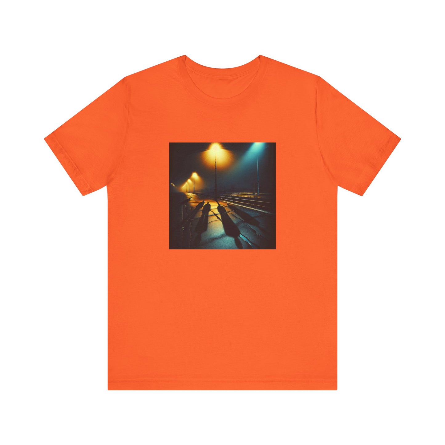 Ghostly Glows: Streetlights Casting Eerie Shadows T-Shirt