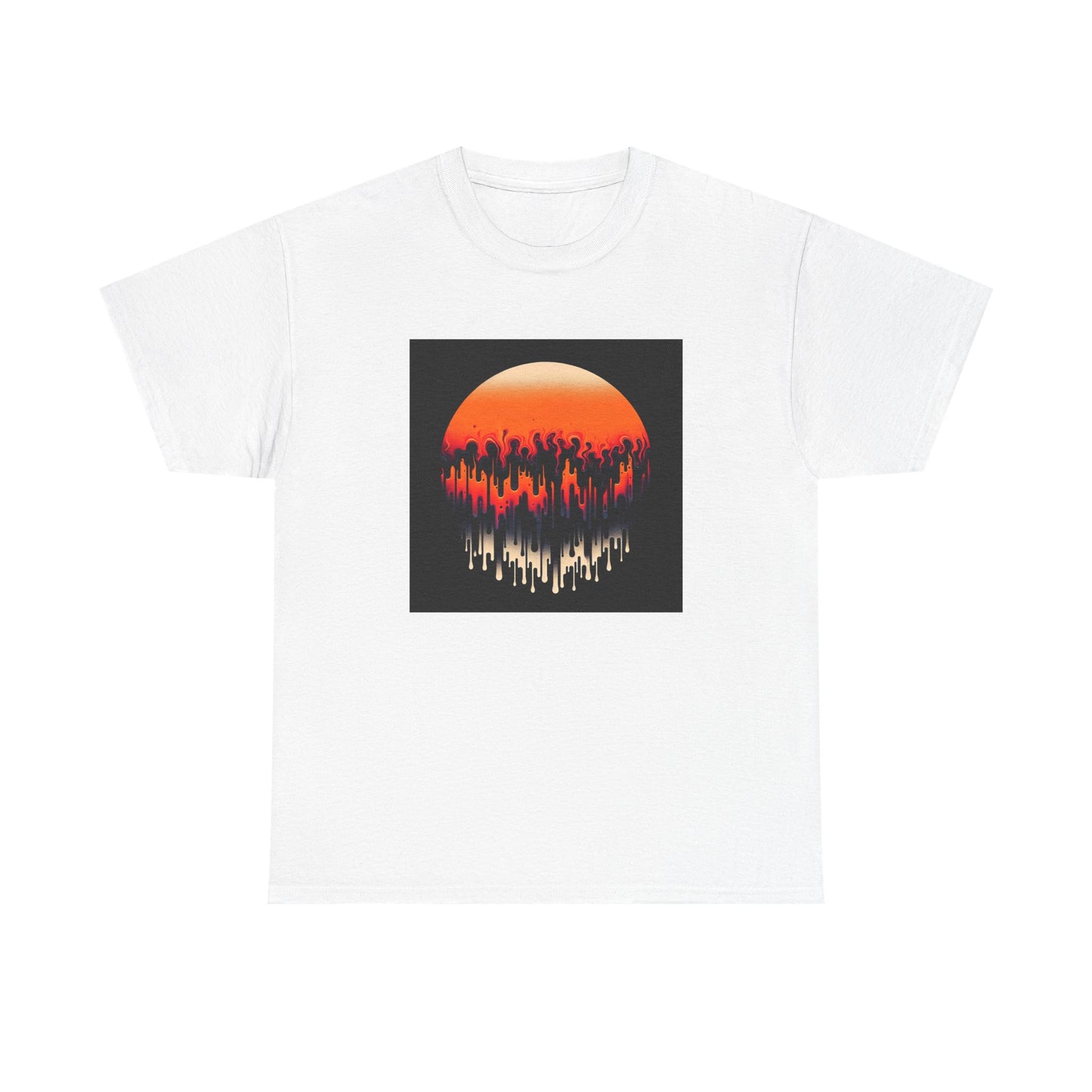 Haunting Drips: Eerie Orange & Black Vibes T-Shirt