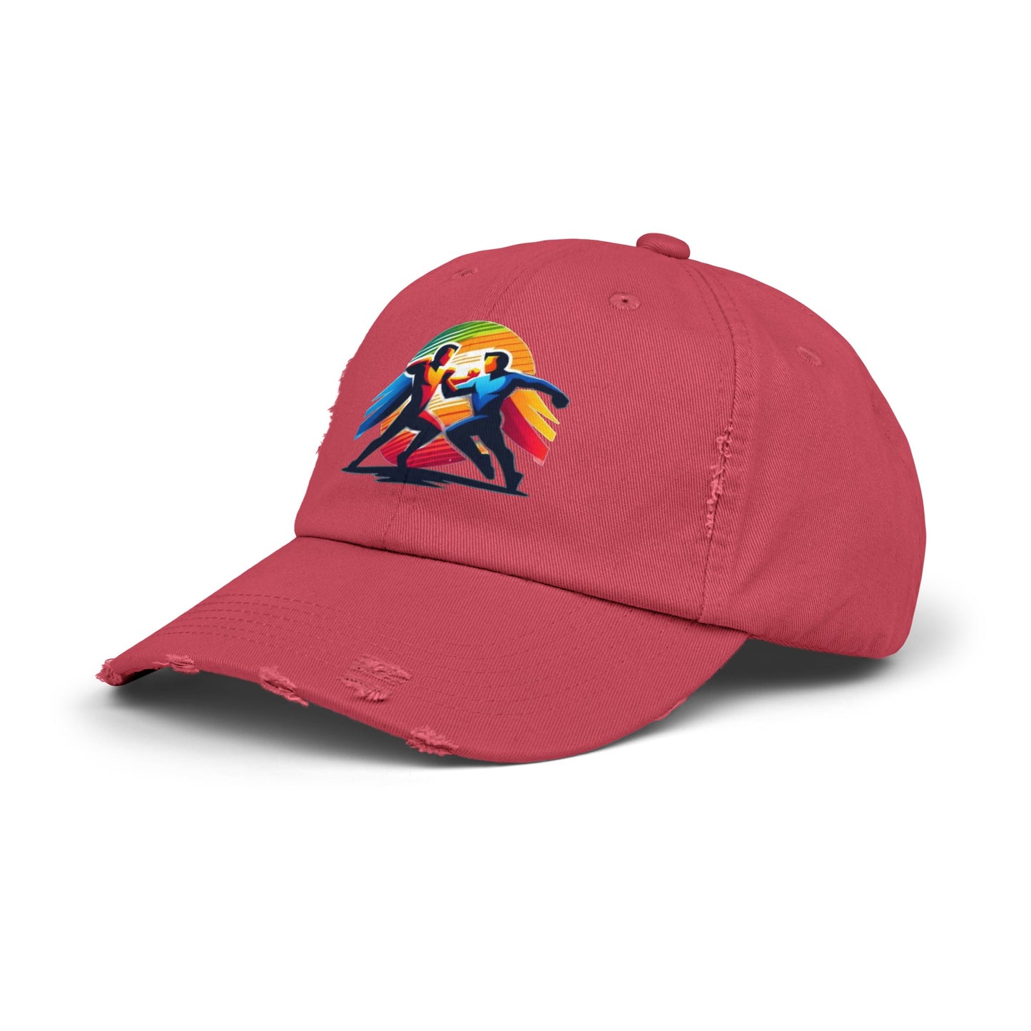 Super Hero Action Design Unisex Distressed Cap