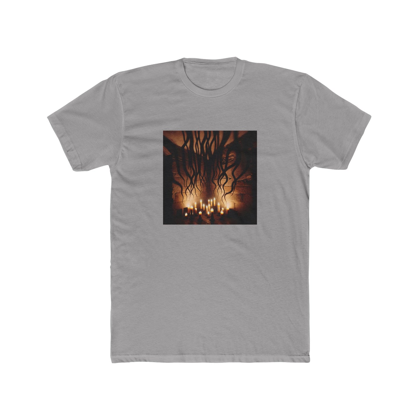 Dancing Shadows: Candlelight's Eerie Artistry T-Shirt
