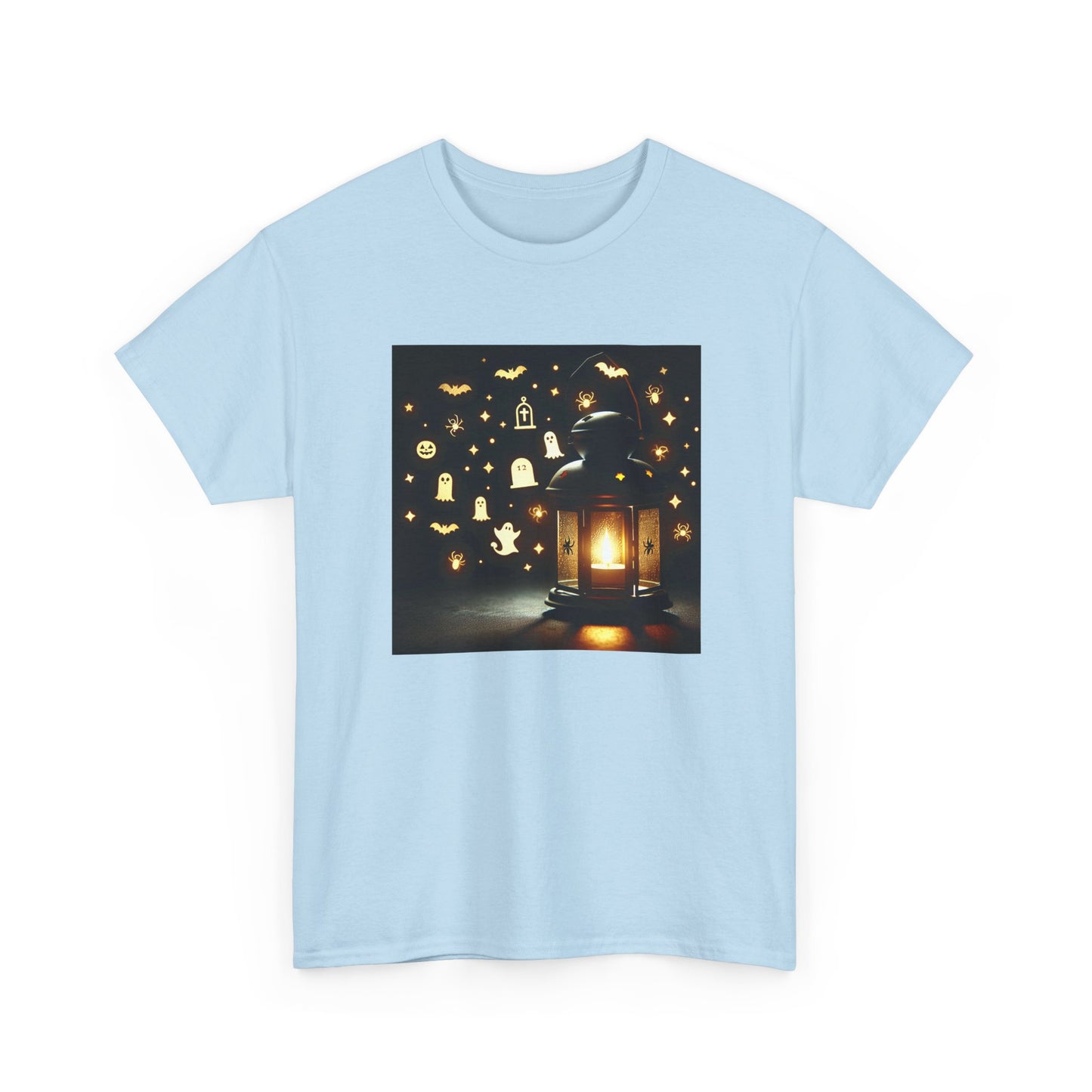 Geometric Glow: Halloween Lantern Shadows Unveiled T-Shirt