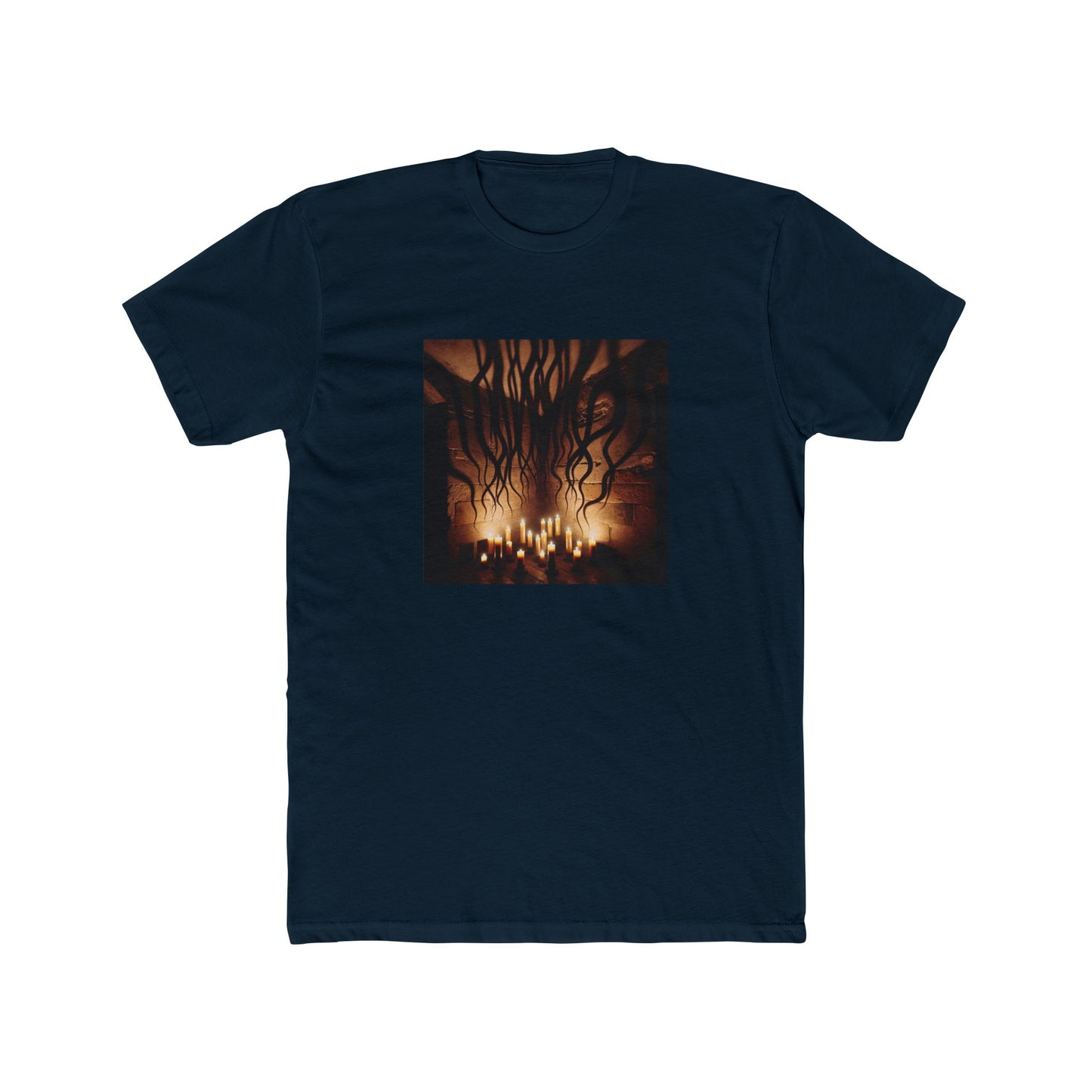 Dancing Shadows: Candlelight's Eerie Artistry T-Shirt
