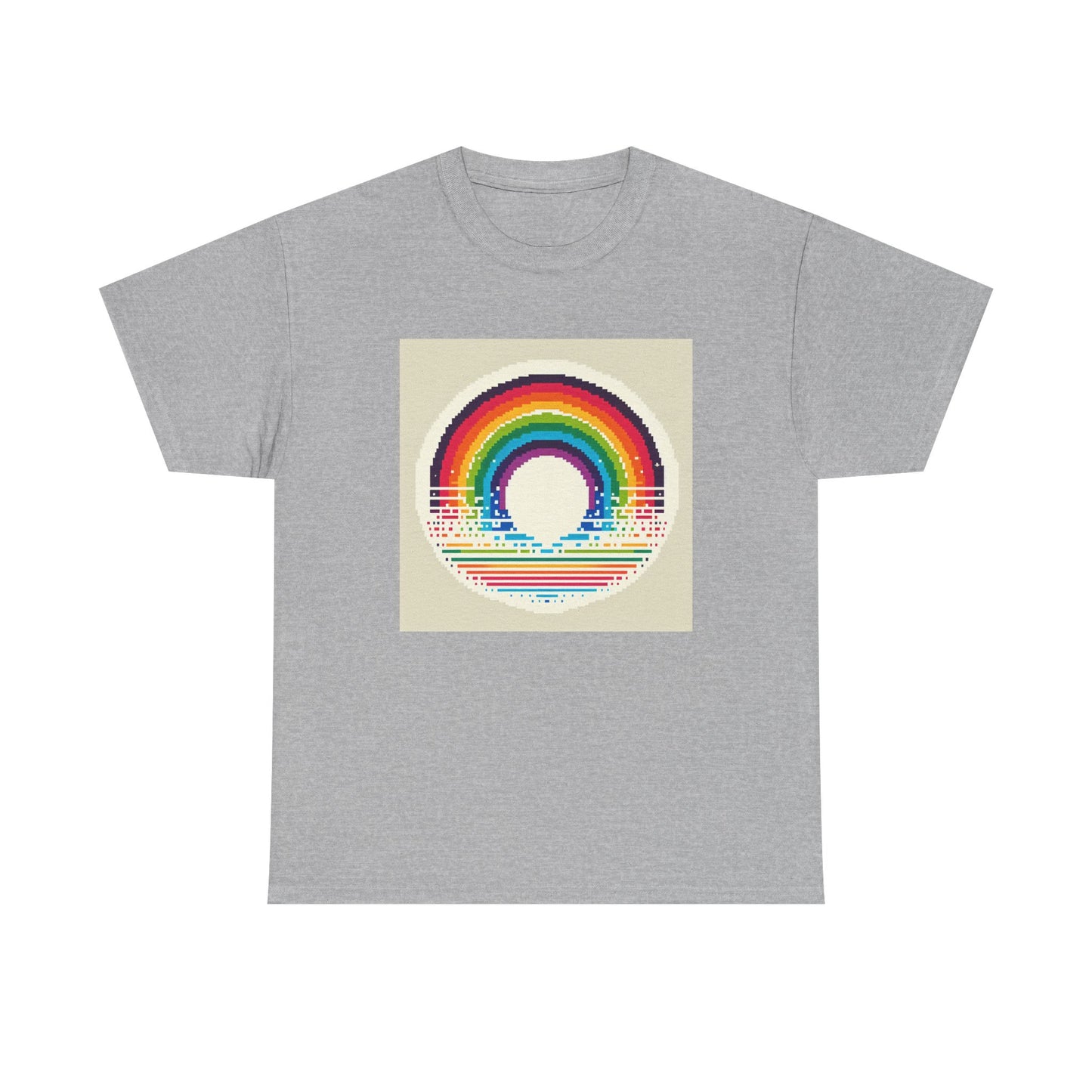 Pixelated Rainbow: Vintage Vibes in Every Stripe T-Shirt