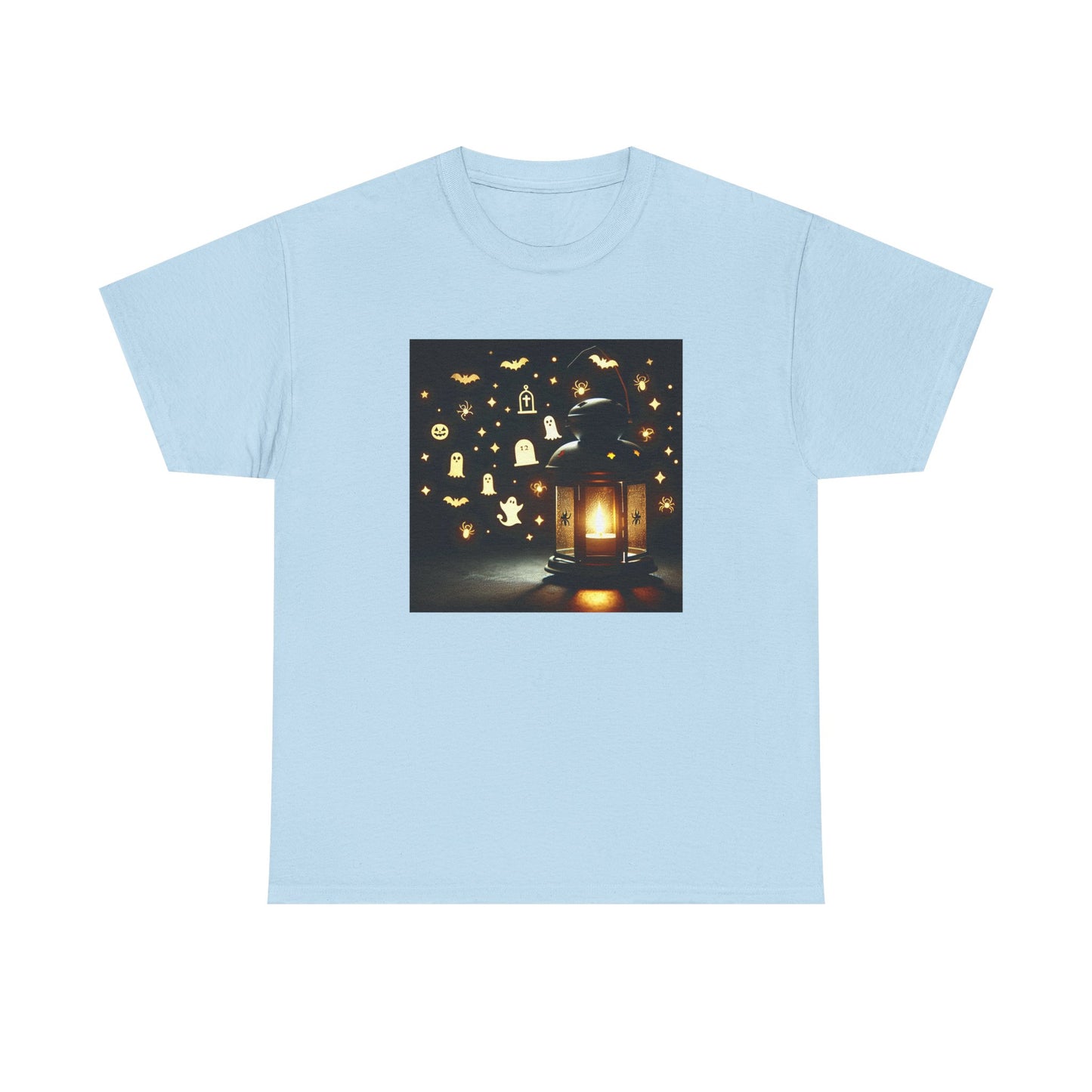 Geometric Glow: Halloween Lantern Shadows Unveiled T-Shirt